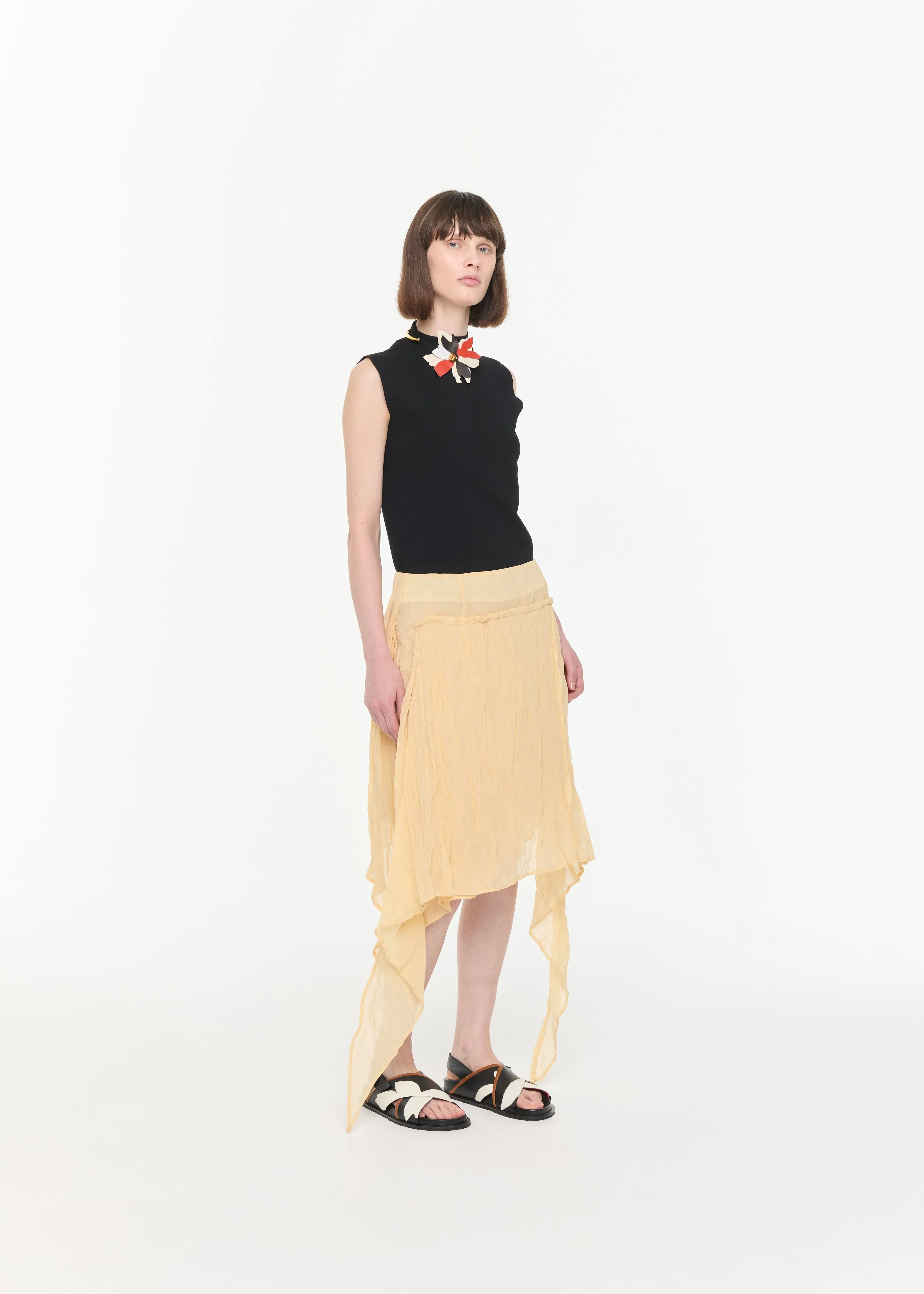 CRINKLED COTTON ASYMMETRIC SKIRT sold by Plan C product image thumbnail 3