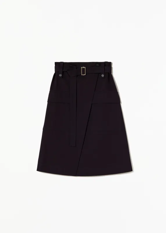 BLUE BLACK WRAP SKIRT made by Plan C