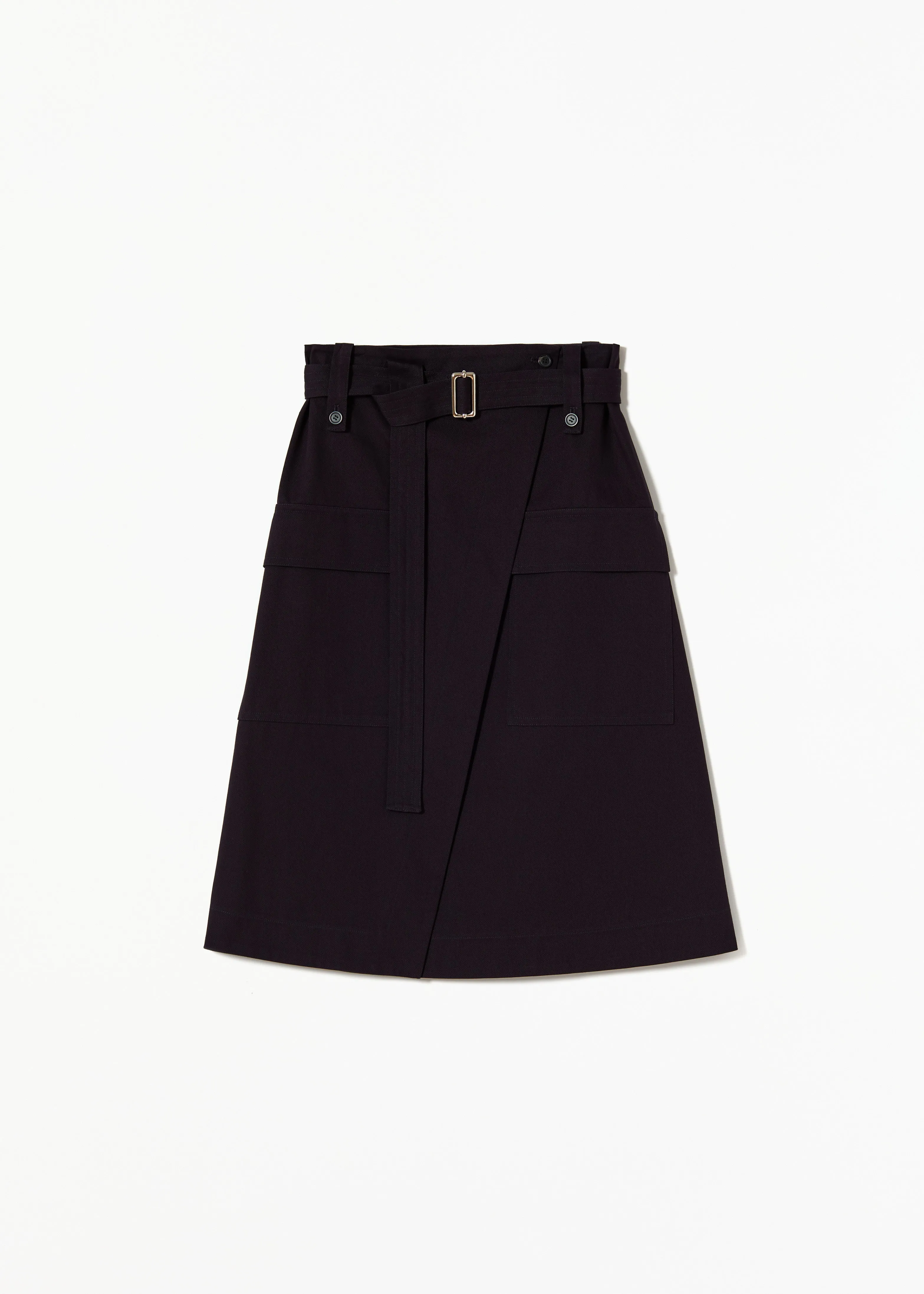 BLUE BLACK WRAP SKIRT sold by Plan C