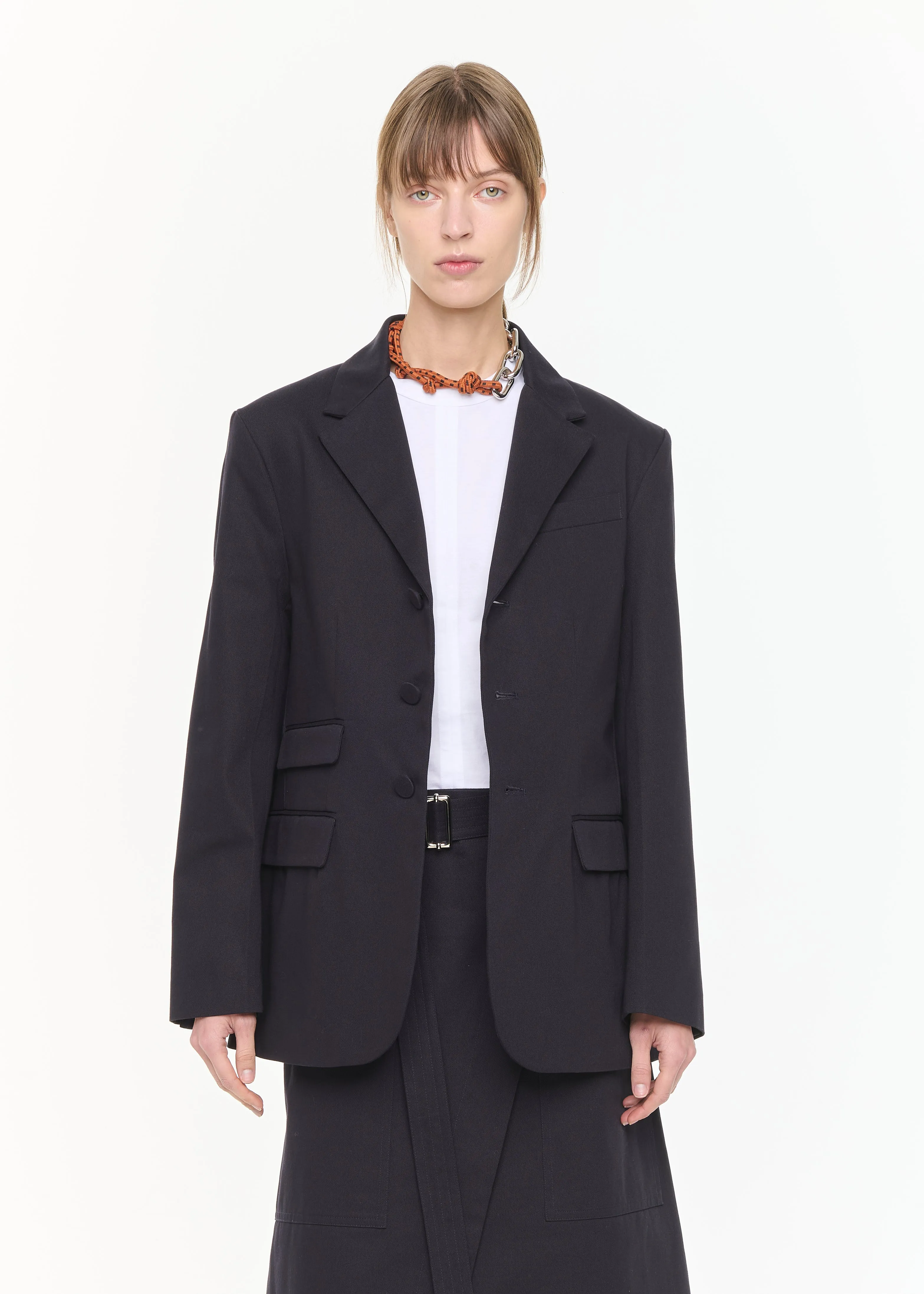 BLUE BLACK COTTON BLAZER sold by Plan C product image thumbnail 3
