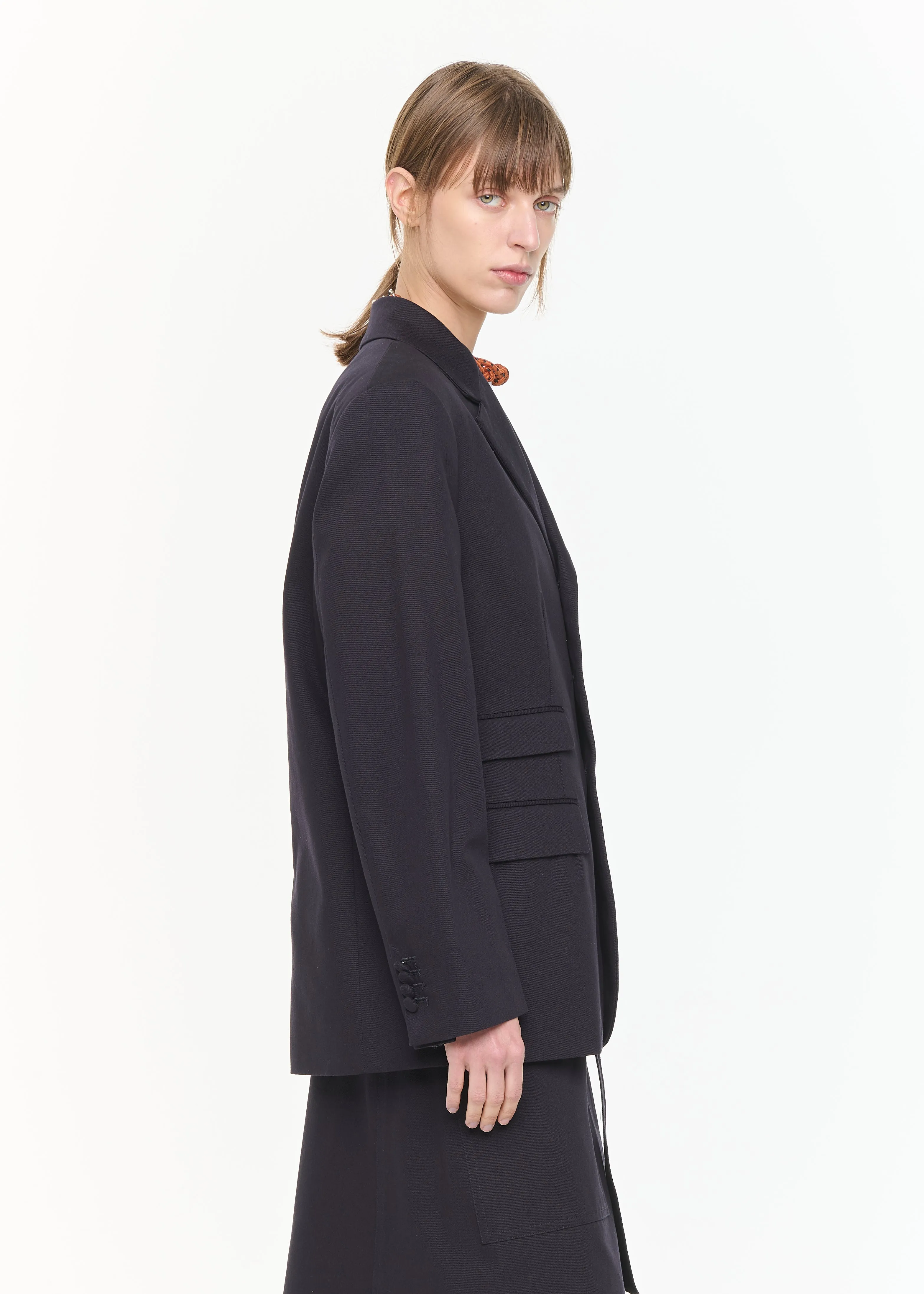 BLUE BLACK COTTON BLAZER sold by Plan C product image thumbnail 5