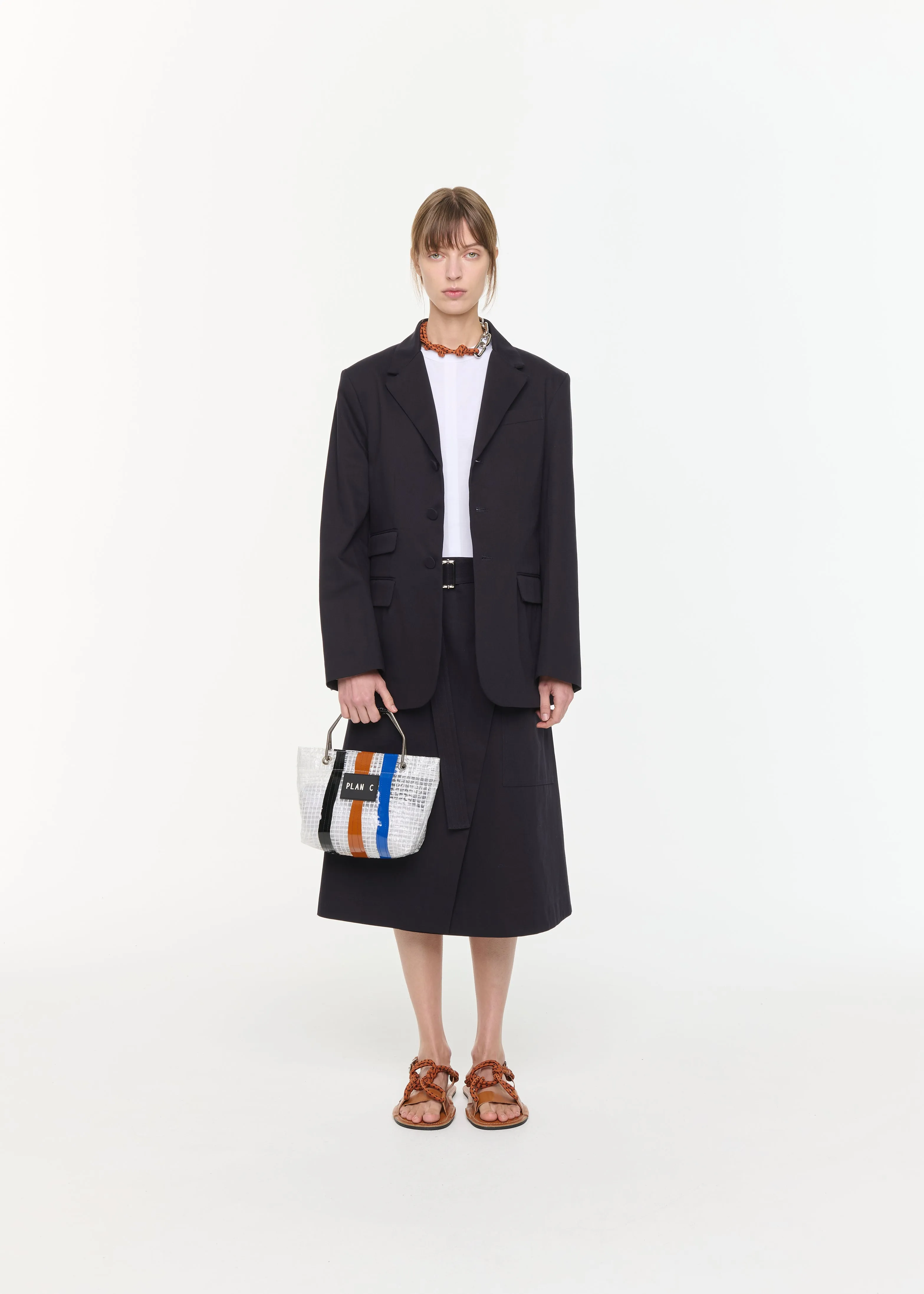 BLUE BLACK COTTON BLAZER sold by Plan C product image thumbnail 2