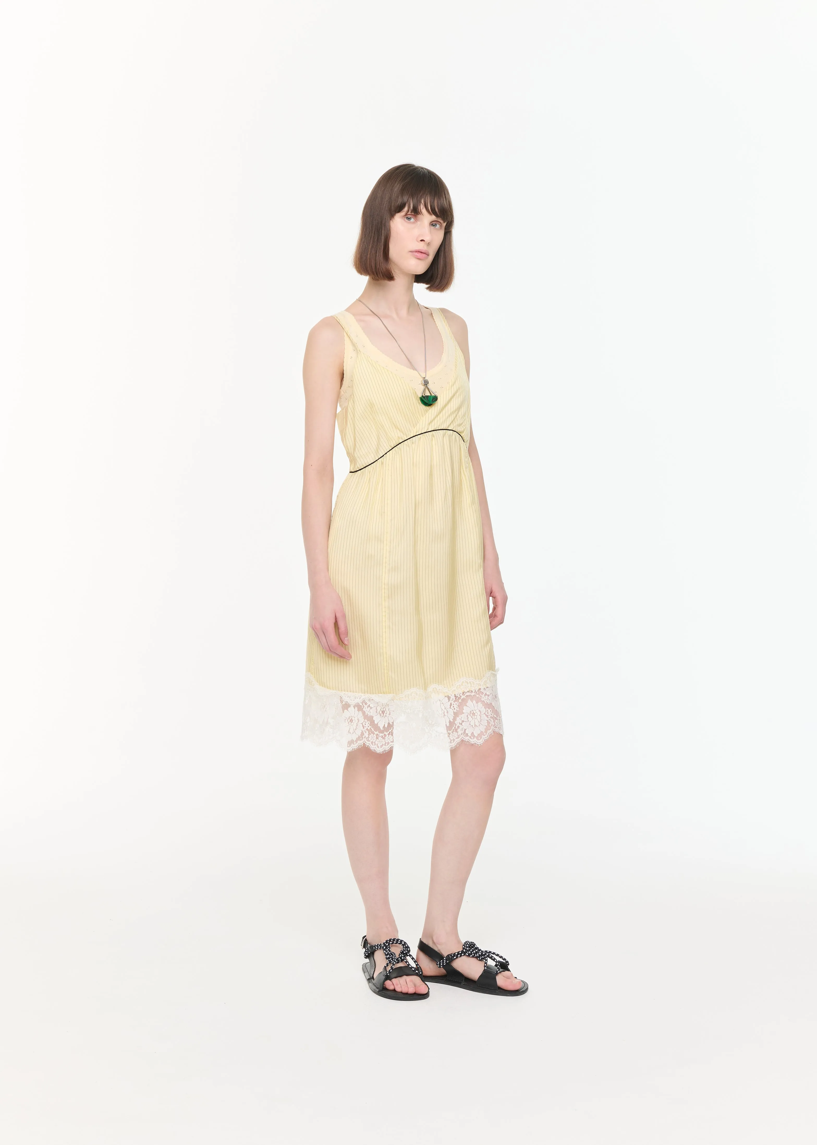 MIDI STRIPED SLIP DRESS sold by Plan C product image thumbnail 4