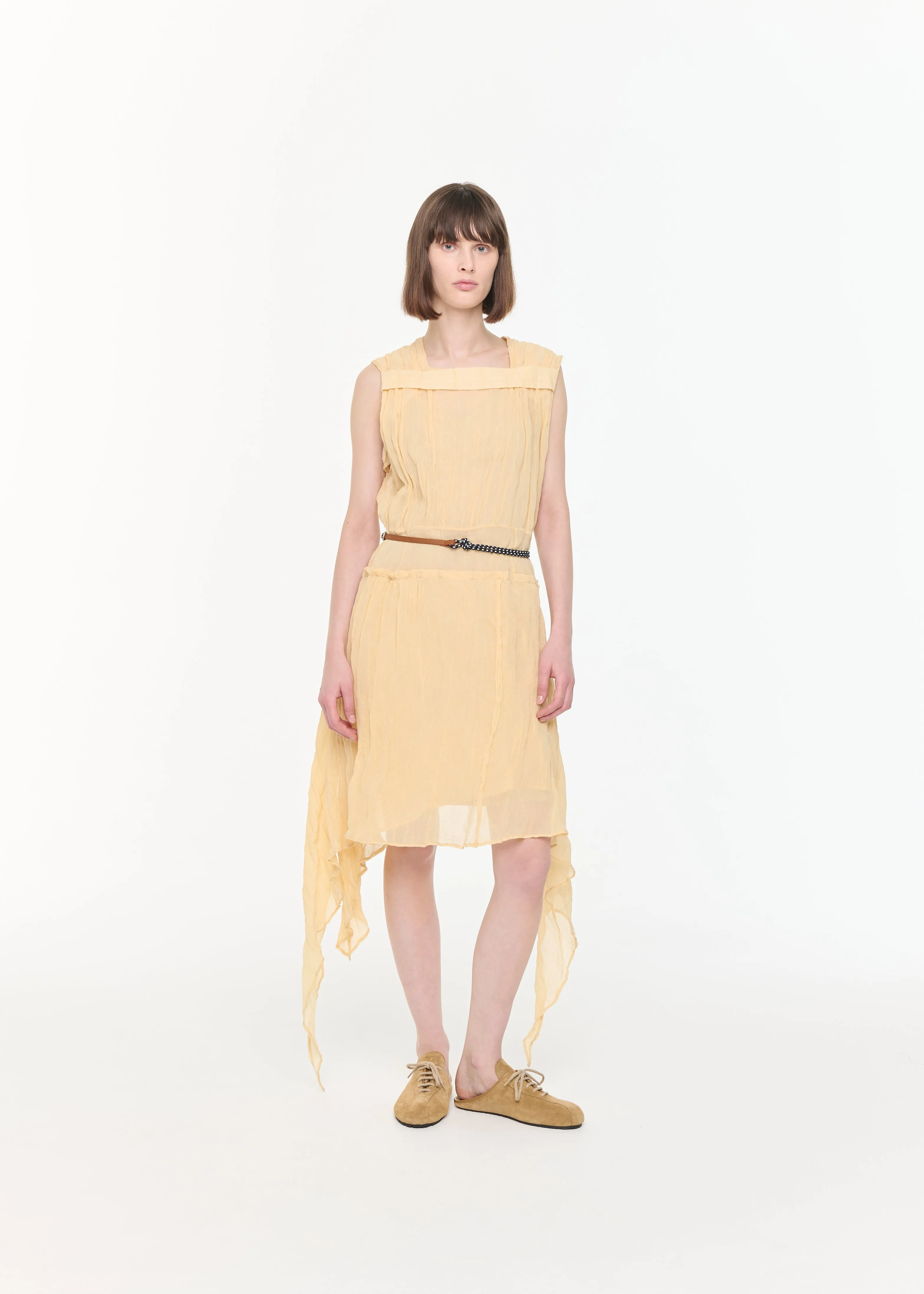 MIDI ASYMMETRIC CRINKLED COTTON GAUZE DRESS sold by Plan C product image thumbnail 2
