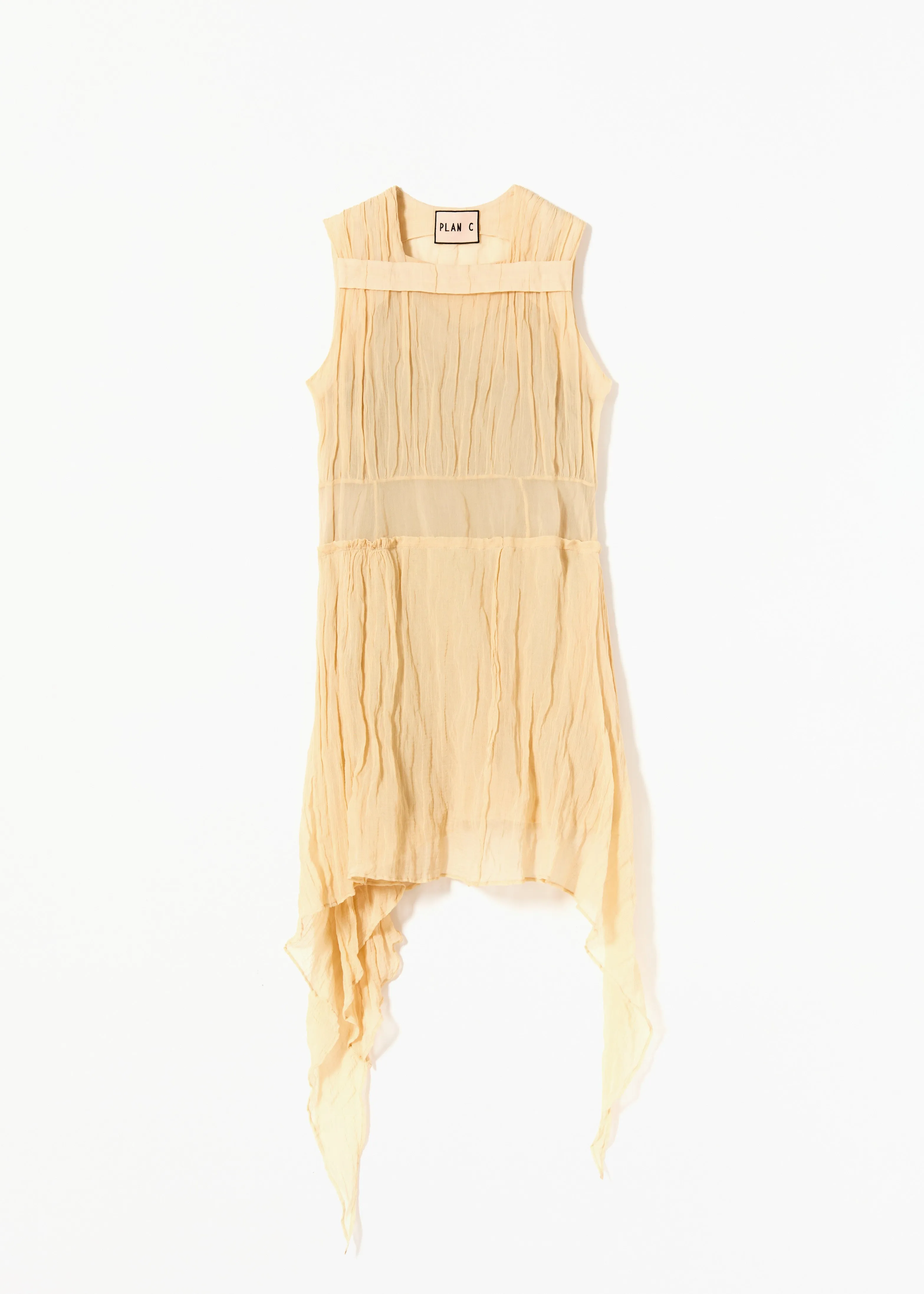 MIDI ASYMMETRIC CRINKLED COTTON GAUZE DRESS sold by Plan C