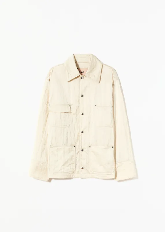 EGGWHITE NYLON JACKET sold by Plan C