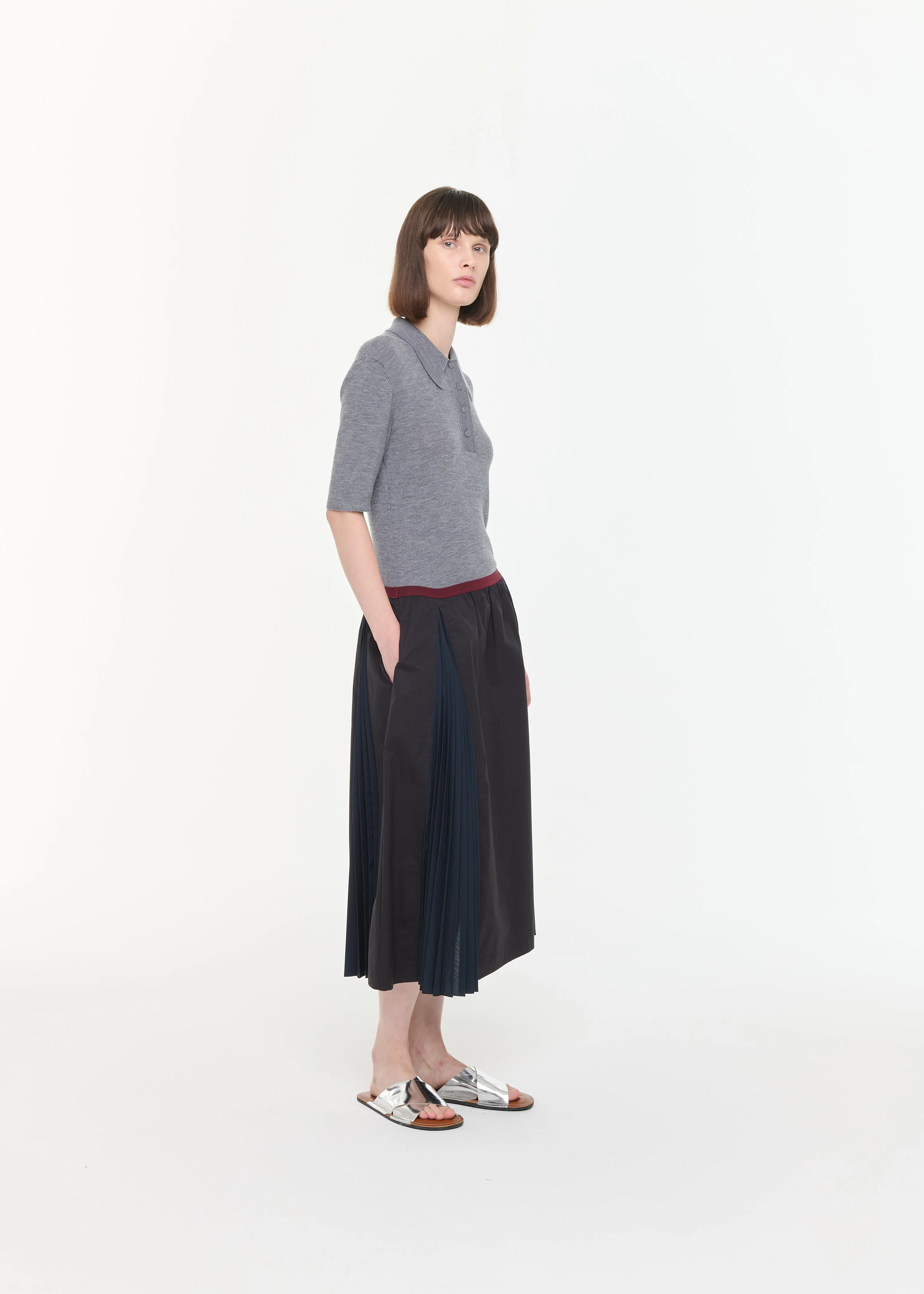 A LINE MIDI SKIRT sold by Plan C product image thumbnail 4
