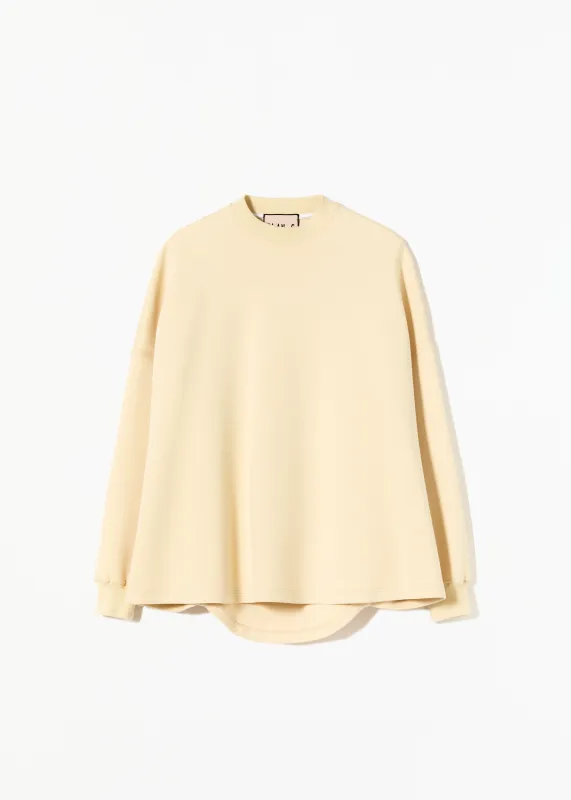 COCOON SHAPE SWEATSHIRT IN STRAW COLOR made by Plan C
