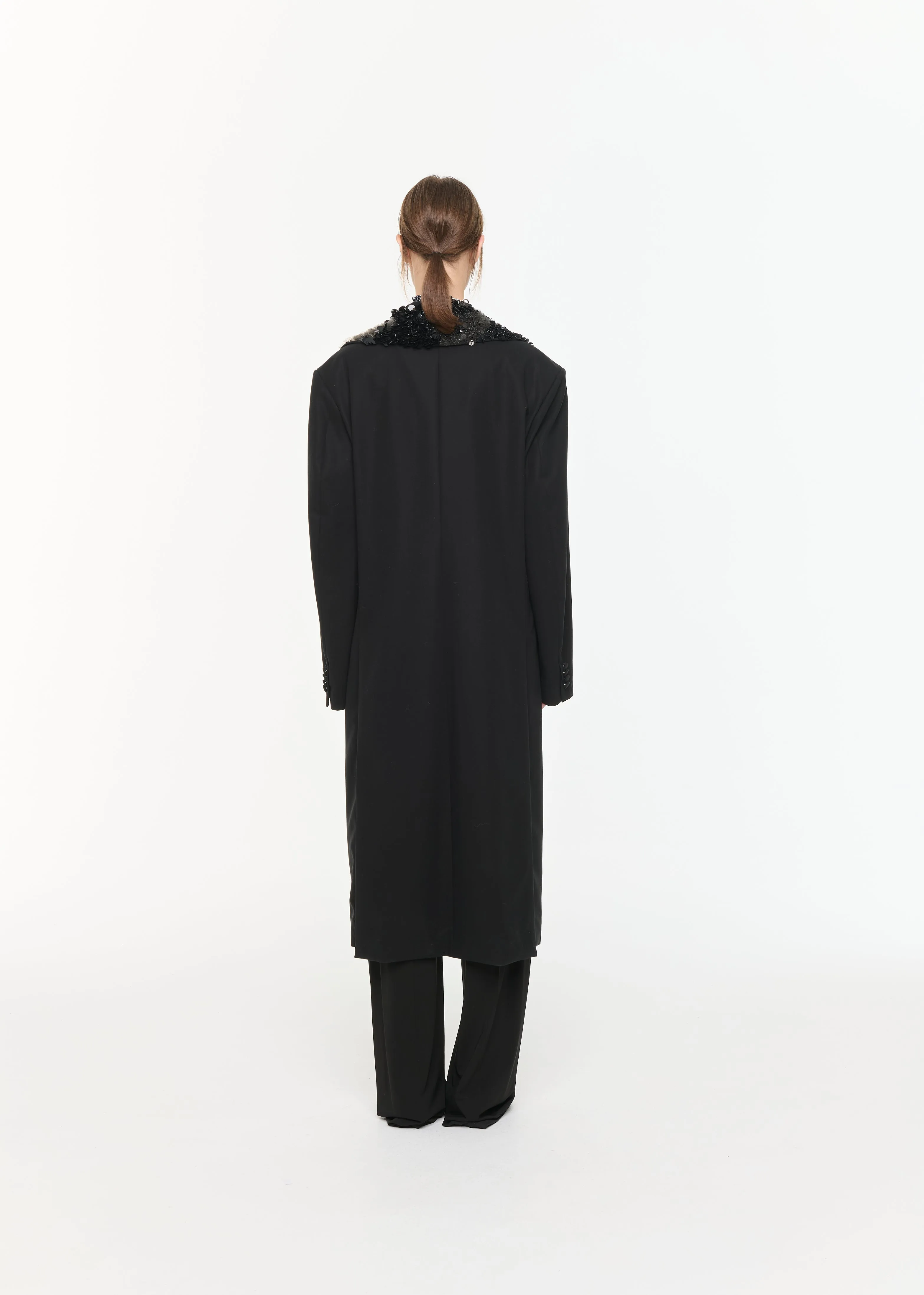 DOUBLE BREASTED BLACK COTTON COAT sold by Plan C product image thumbnail 5