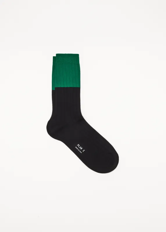 COLOR BLOCK SOCKS GREEN AND BLACK sold by Plan C