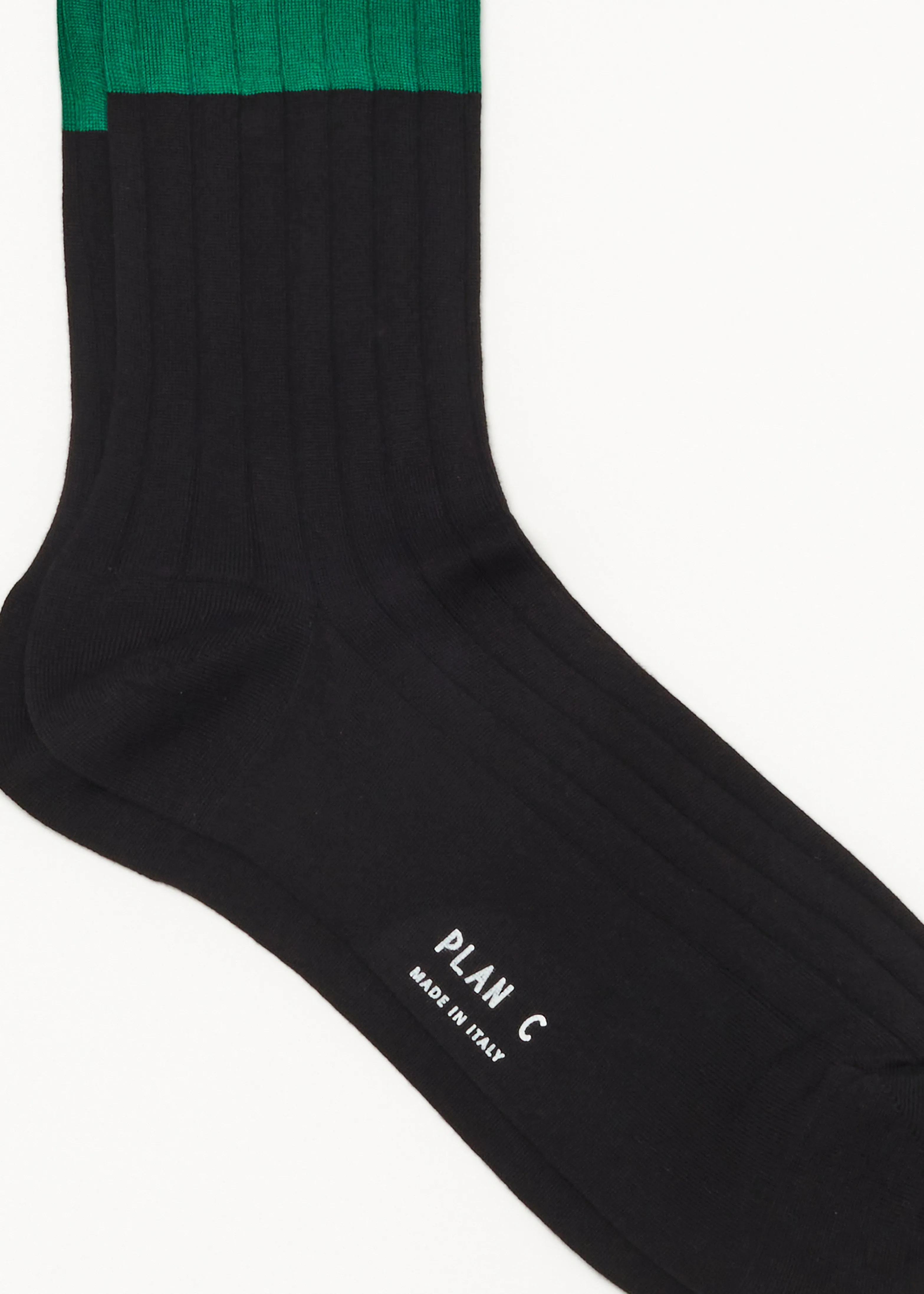 COLOR BLOCK SOCKS GREEN AND BLACK sold by Plan C product image thumbnail 2