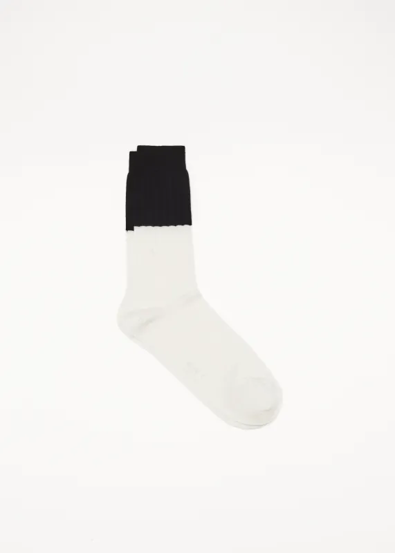 COLOR BLOCK SOCKS BLACK AND WHITE made by Plan C