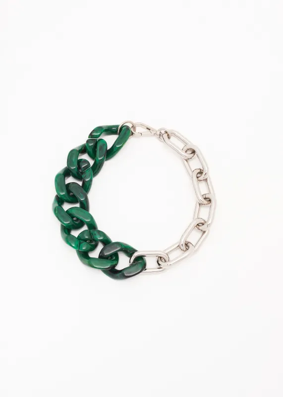 MALACHITE GREEN CHUNKY CHAIN NECKLACE made by Plan C