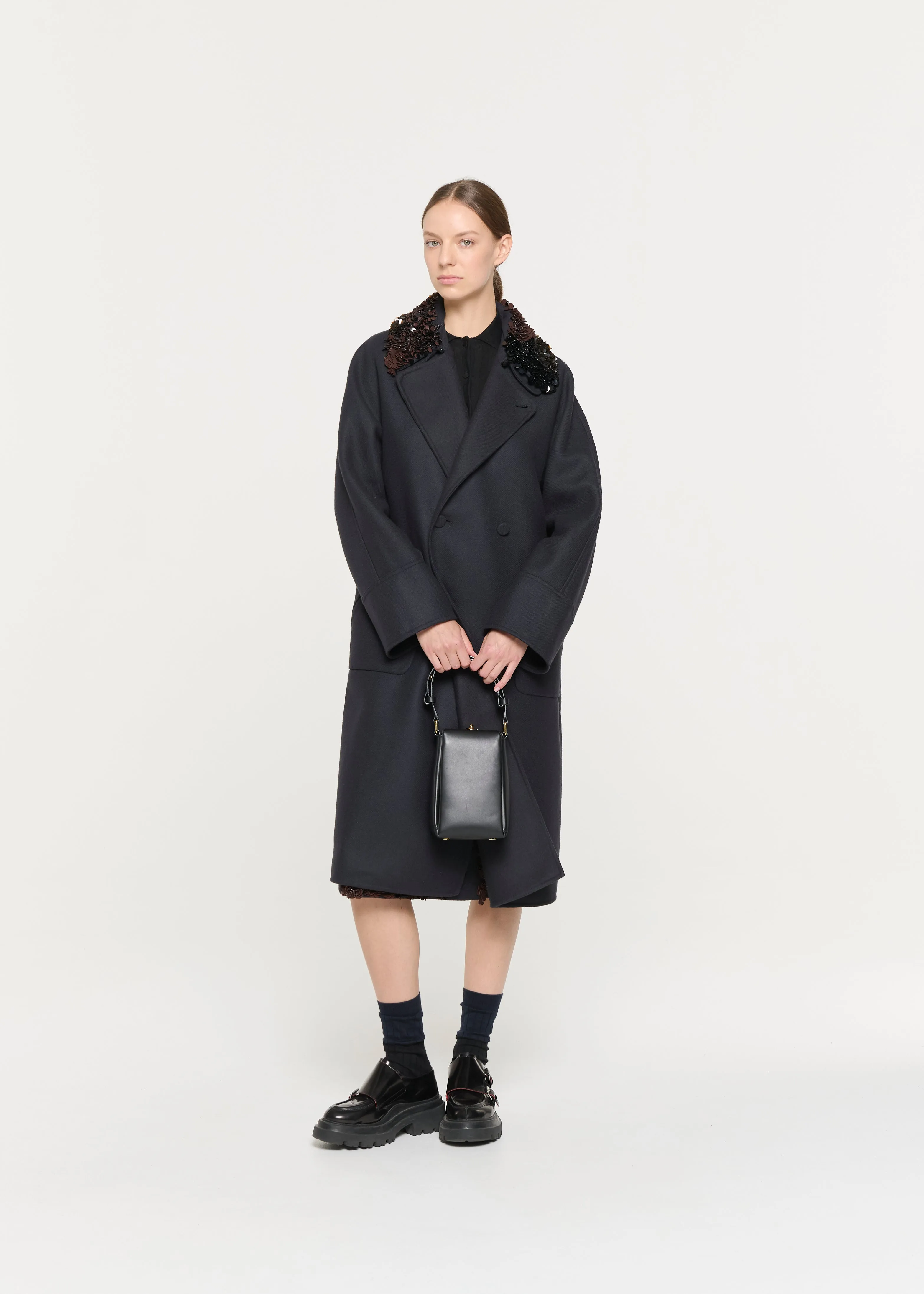 BLUE BLACK DOUBLE-BREASTED COAT sold by Plan C product image thumbnail 3