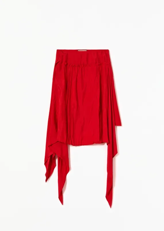 FIRE RED ASYMMETRIC SKIRT made by Plan C
