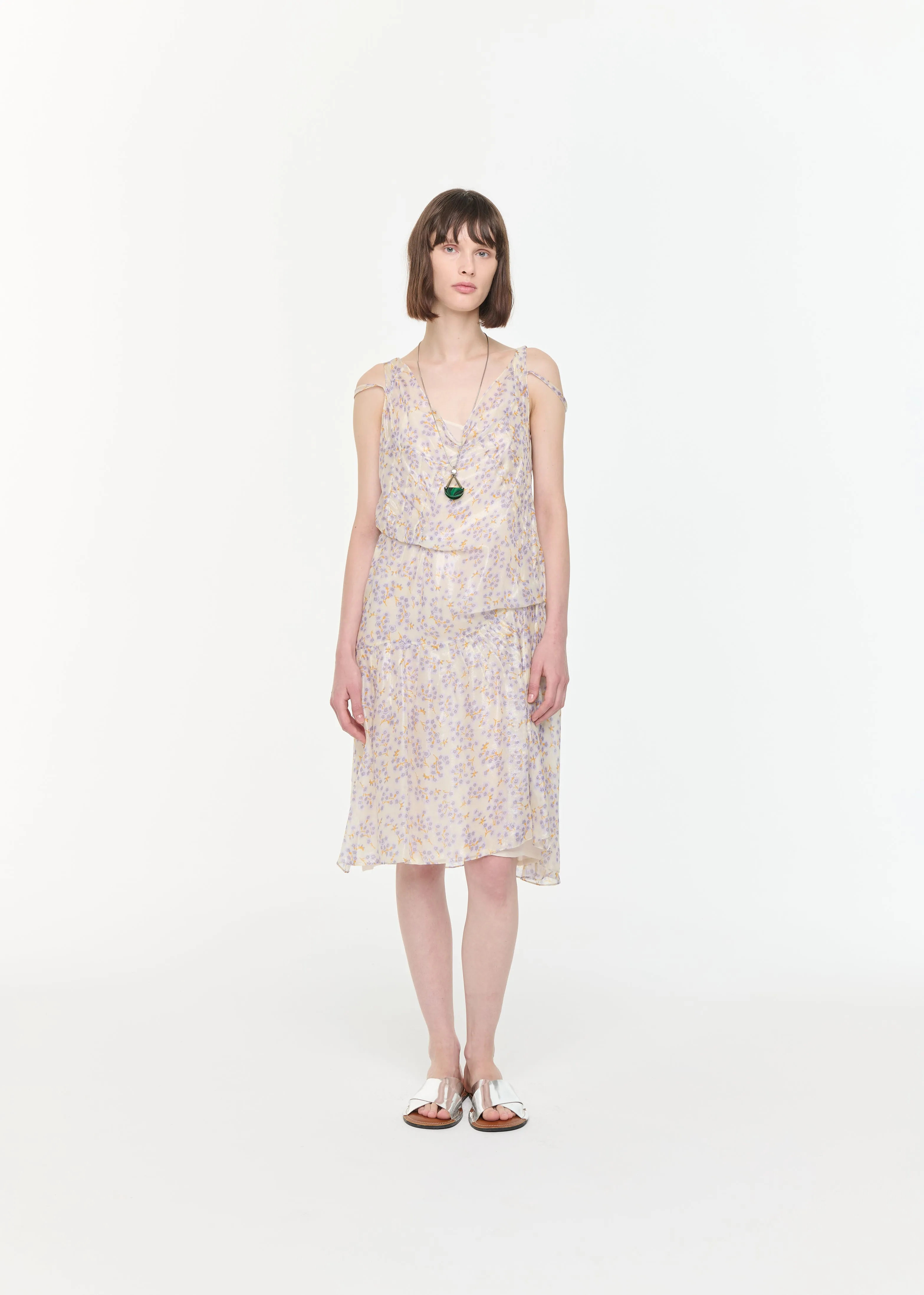 SILK CHIFFON MIDI DRESS sold by Plan C product image thumbnail 3