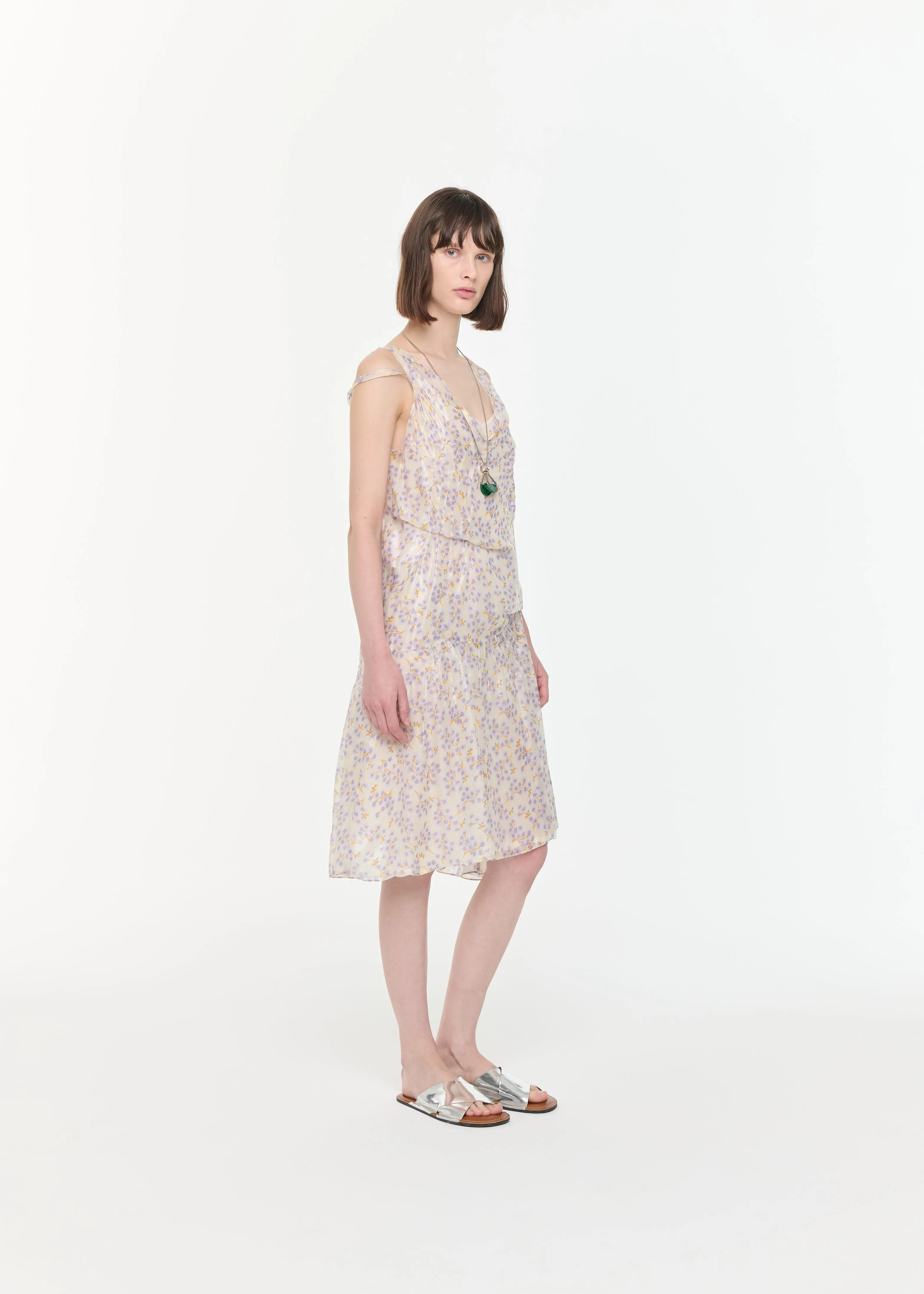 SILK CHIFFON MIDI DRESS sold by Plan C product image thumbnail 4