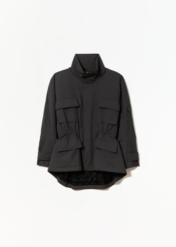 GREY WOOL CARGO JACKET sold by Plan C