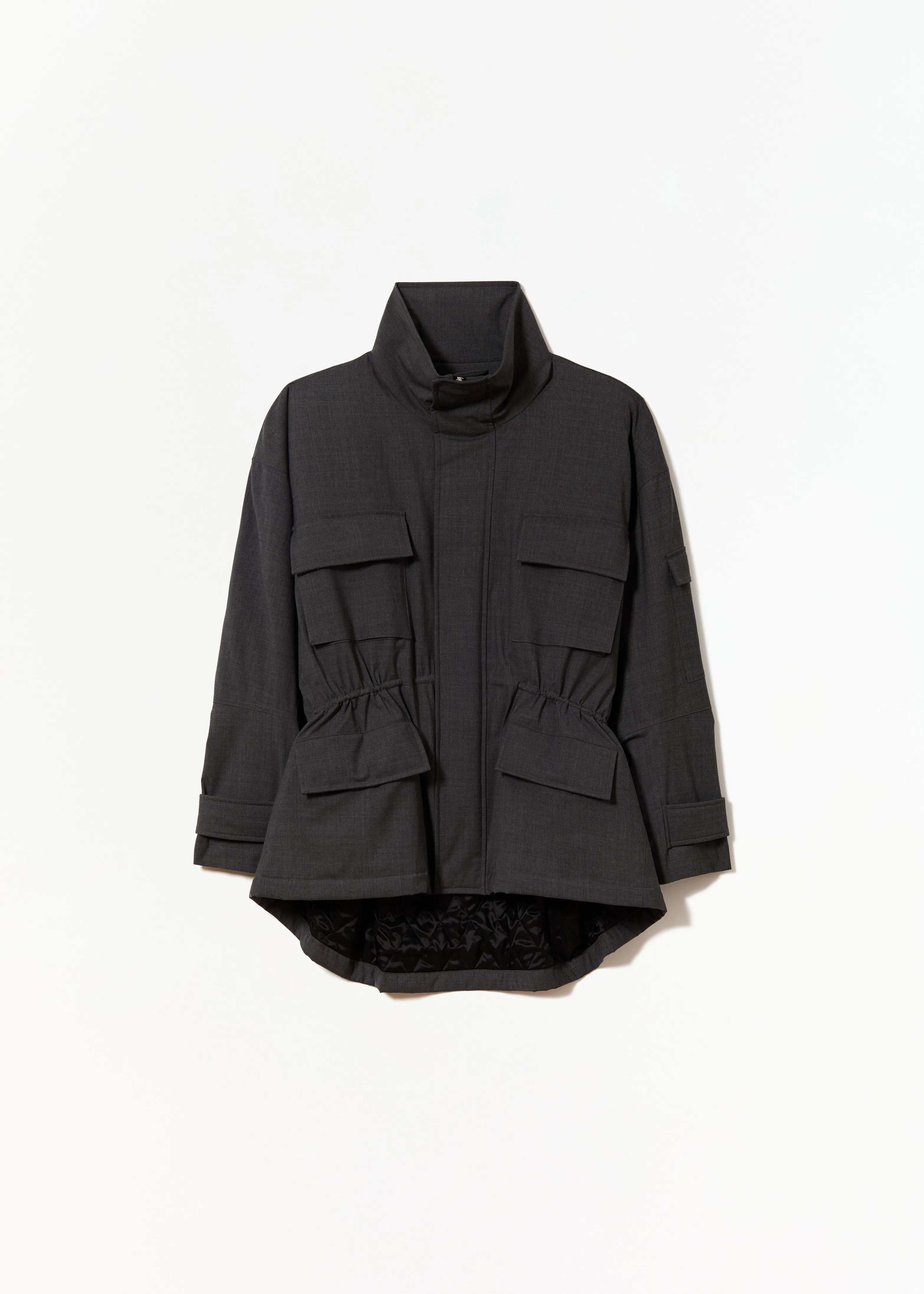 GREY WOOL CARGO JACKET sold by Plan C