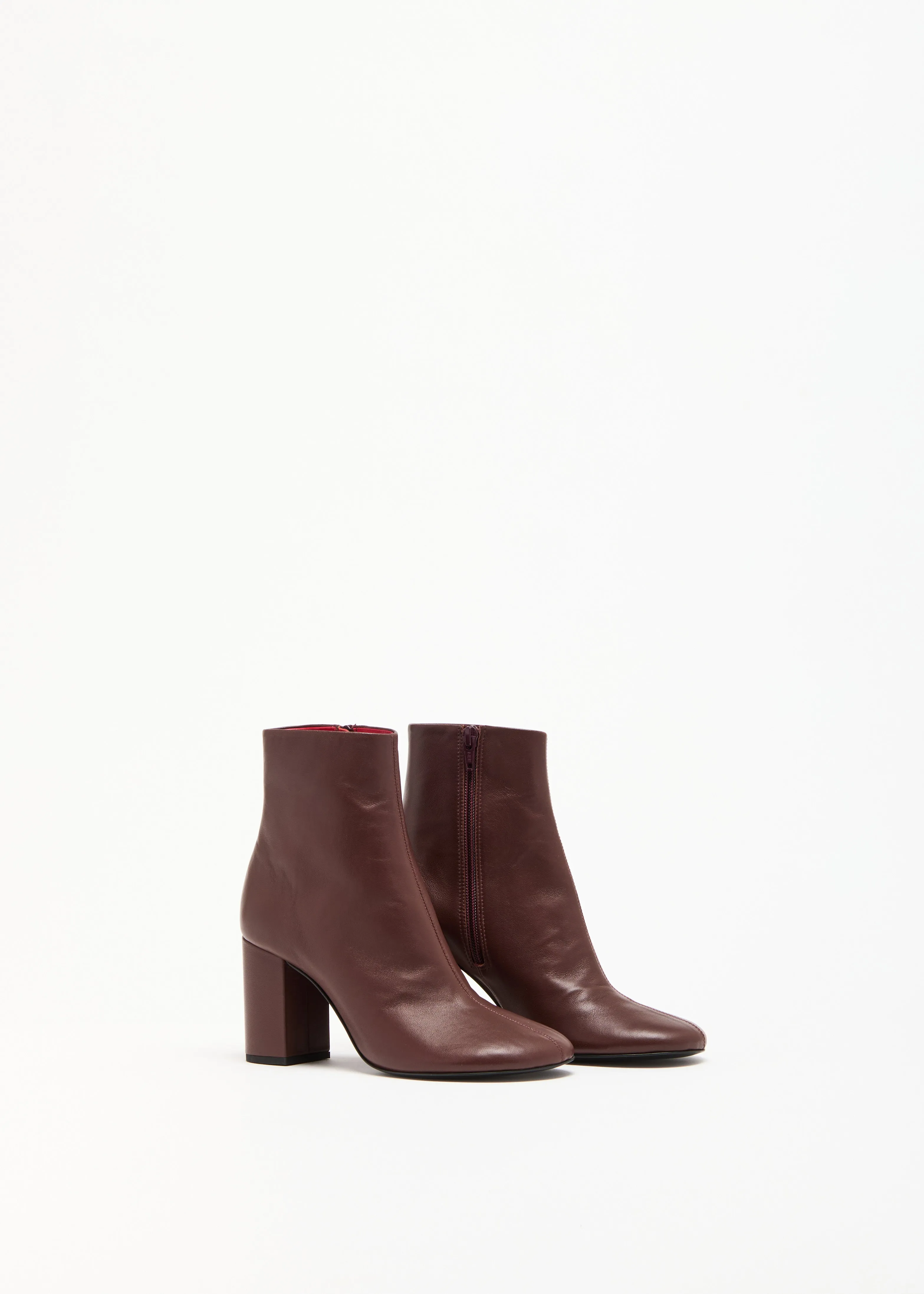 BROWN LEATHER HEELED ANKLE BOOTS sold by Plan C product image thumbnail 2