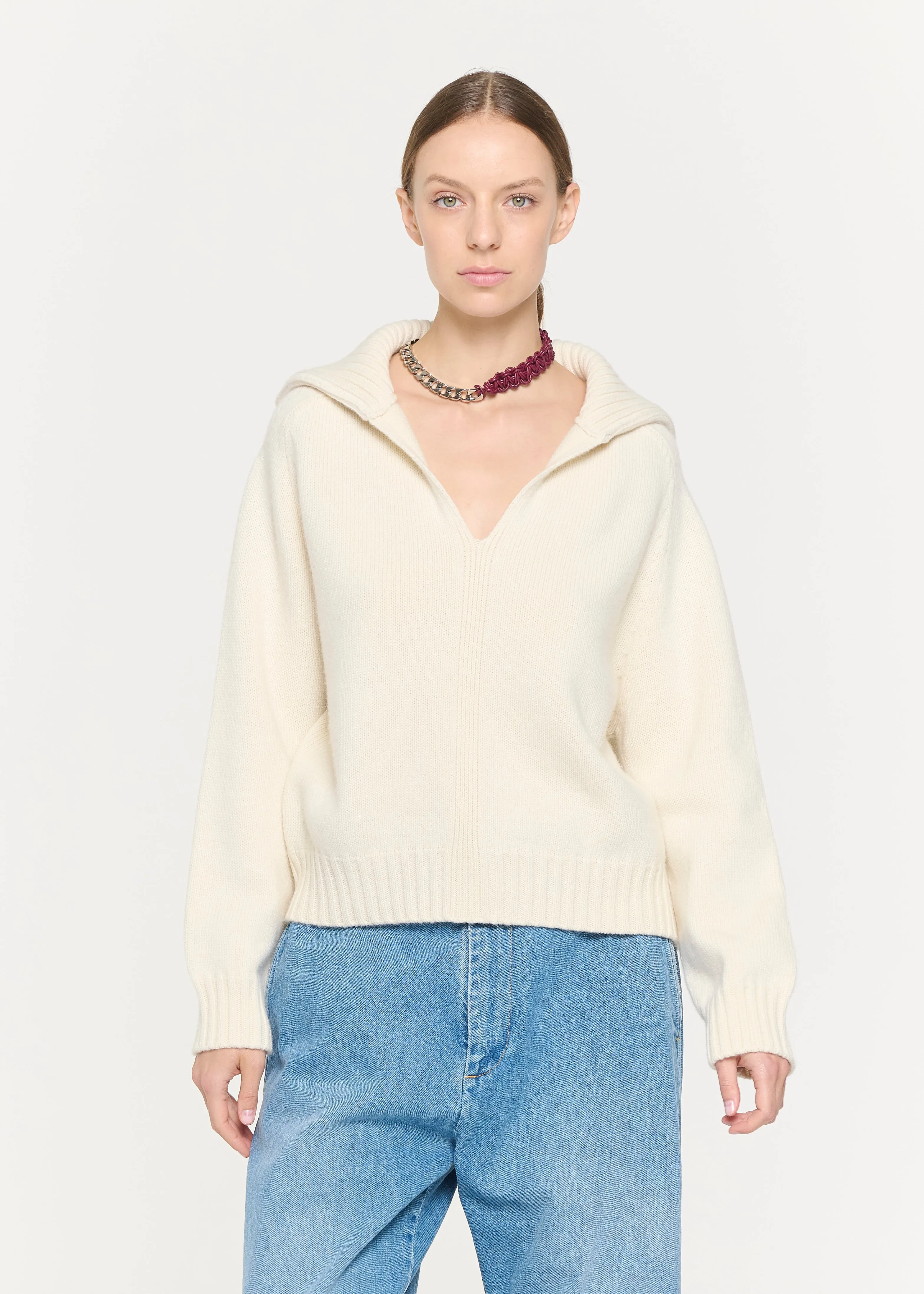 BUTTER V-NECK POLO sold by Plan C product image thumbnail 3