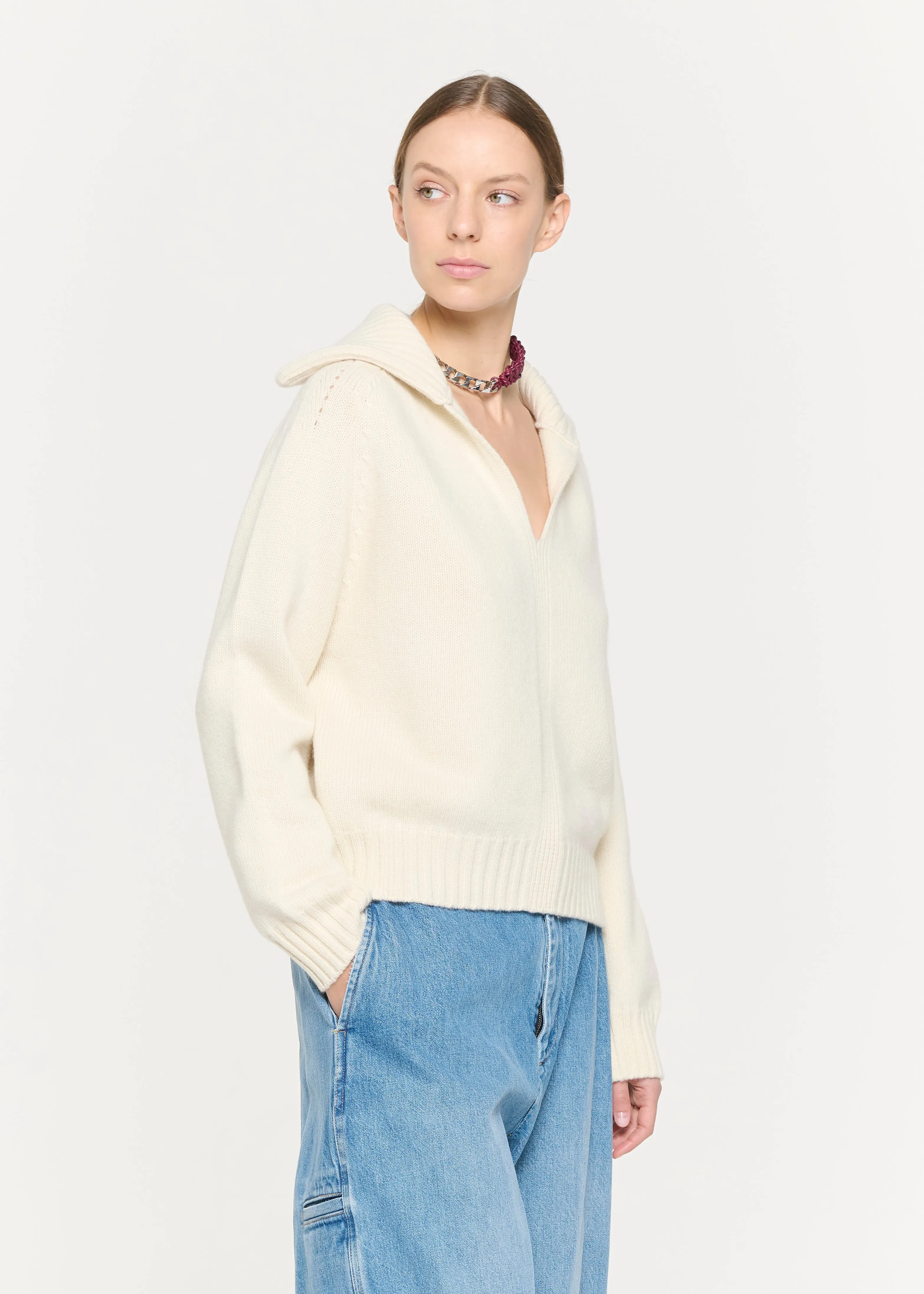 BUTTER V-NECK POLO sold by Plan C product image thumbnail 4