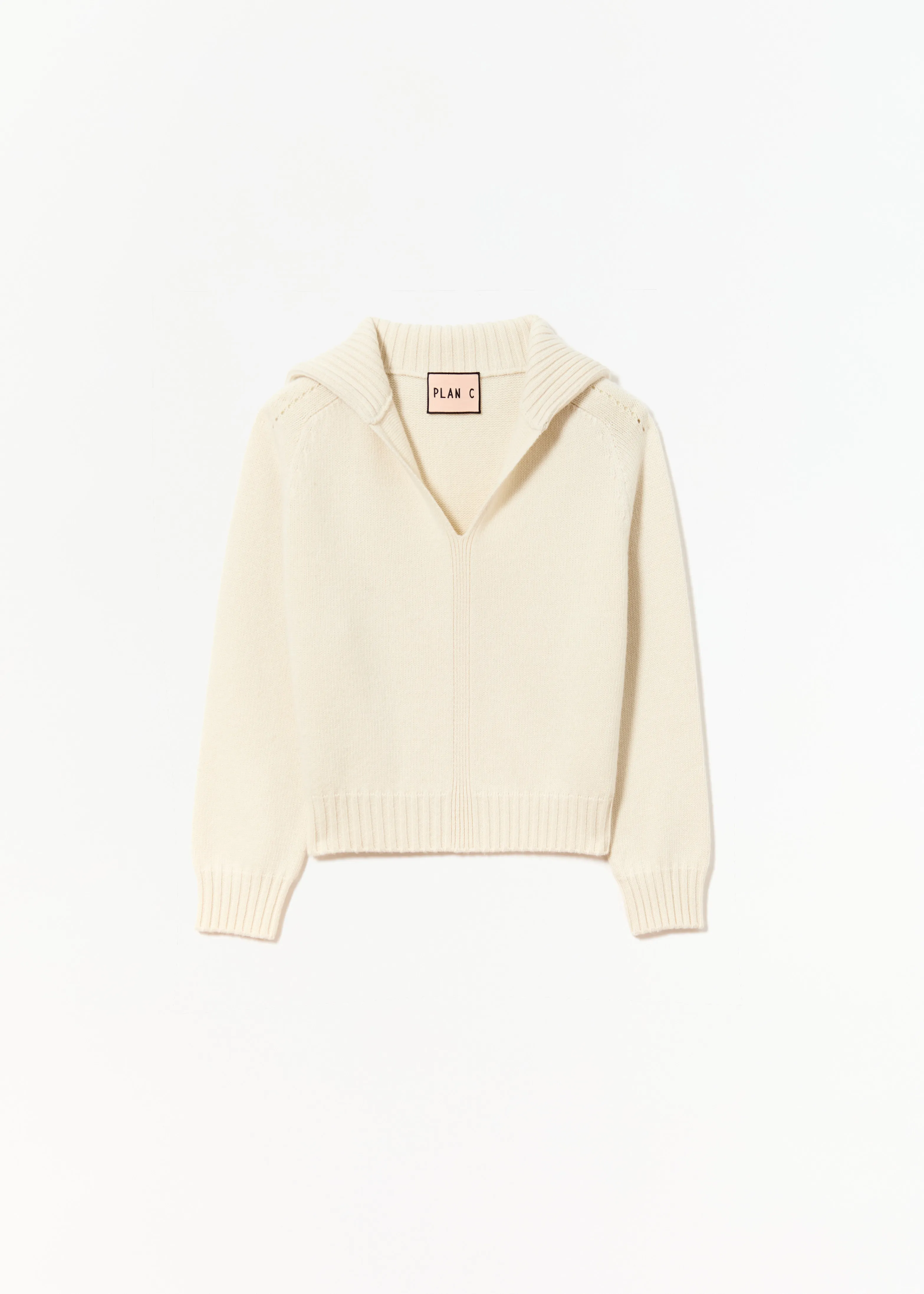 BUTTER V-NECK POLO sold by Plan C