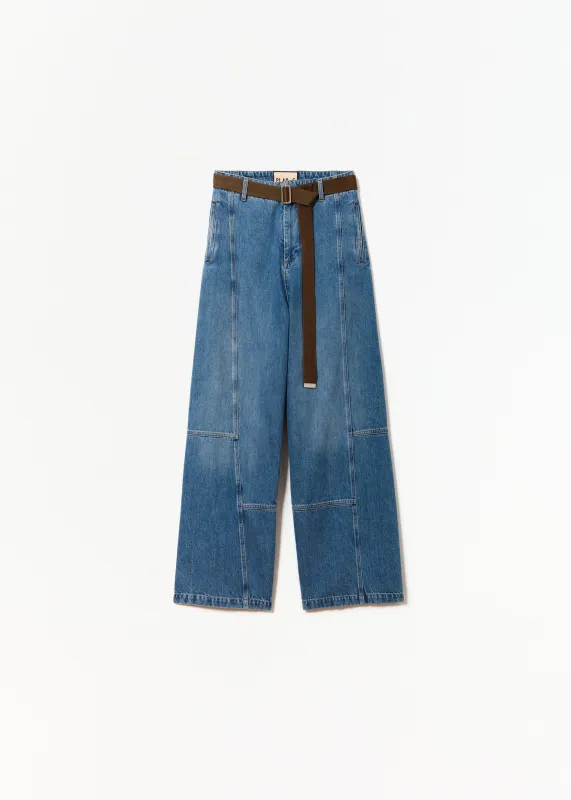 CARGO BELTED  JEANS made by Plan C