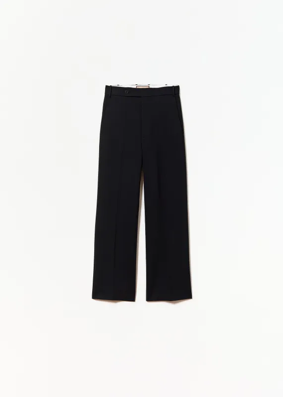 BLUE BLACK FLARED PANTS made by Plan C