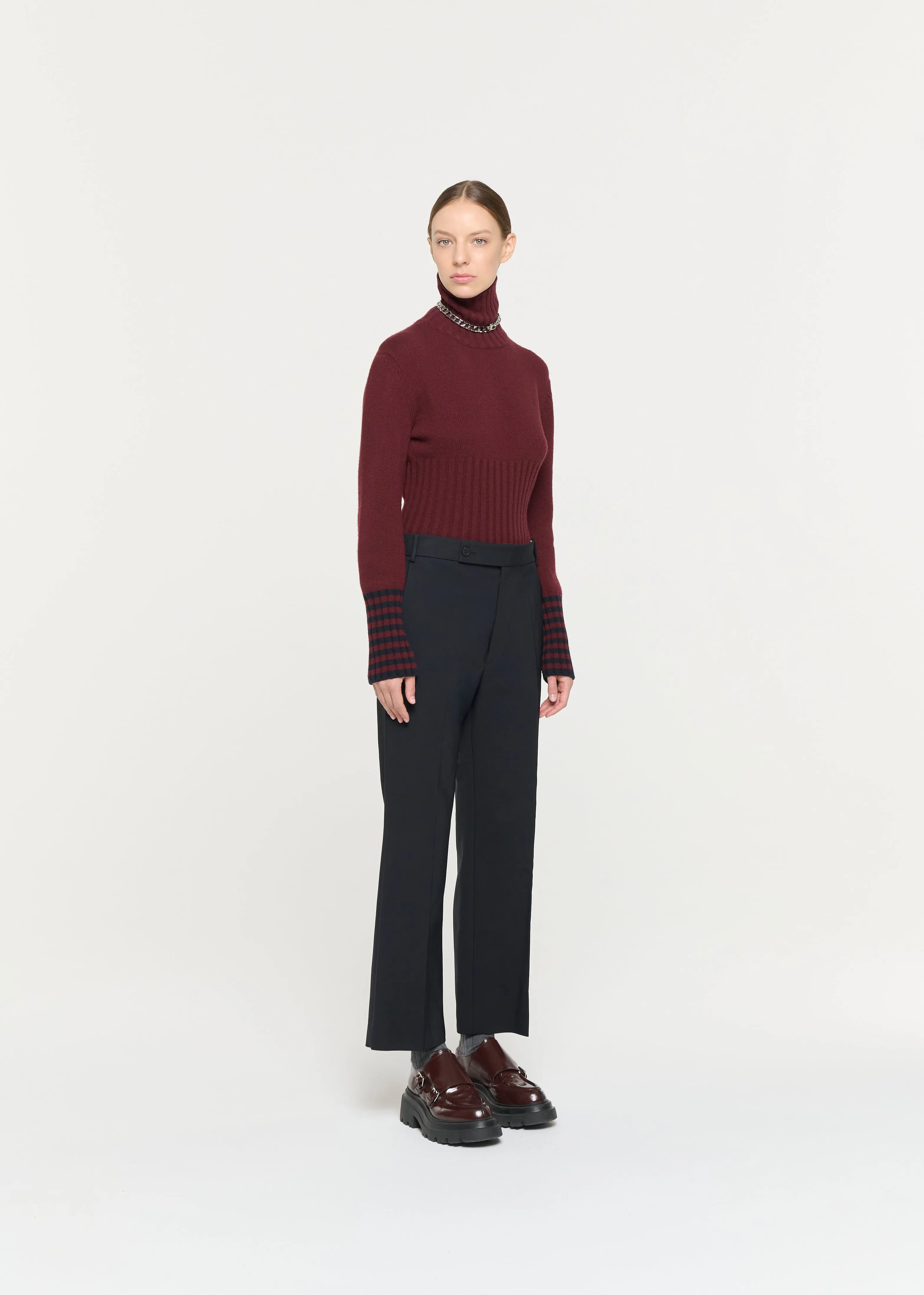 BLUE BLACK FLARED PANTS sold by Plan C product image thumbnail 3