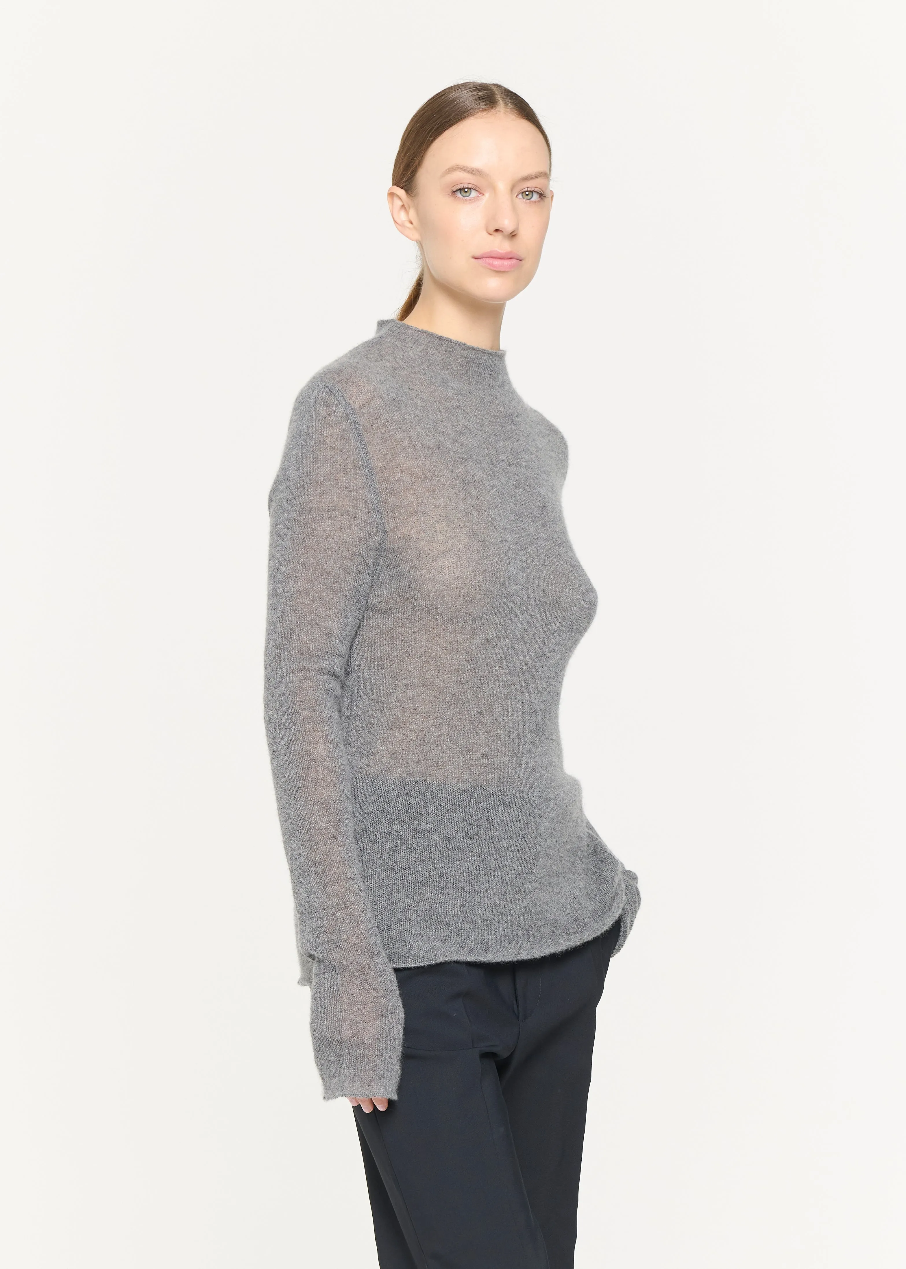 GREY CREW NECK CASHMERE SWEATER sold by Plan C product image thumbnail 4