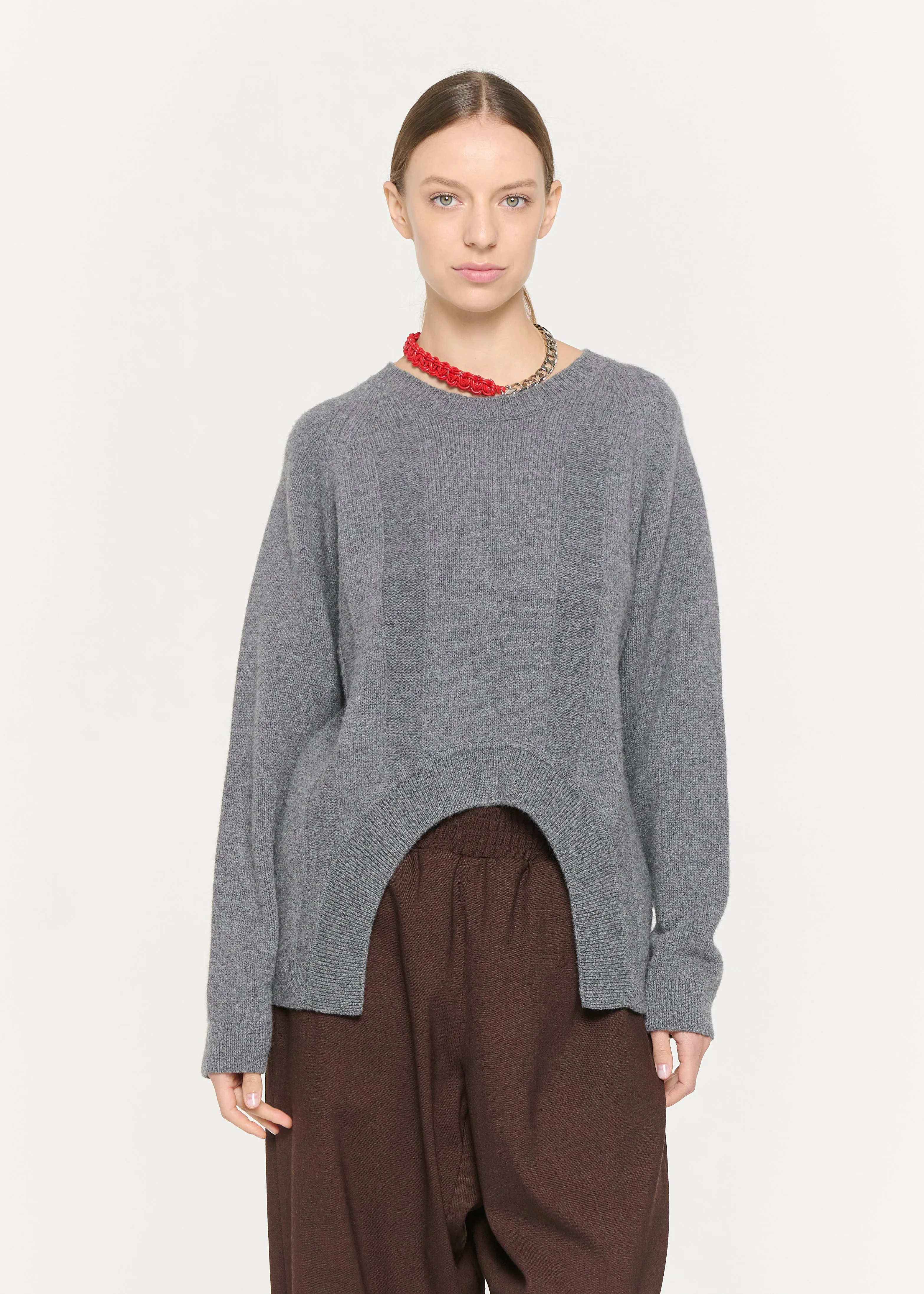 GREY CREW NECK SWEATER sold by Plan C product image thumbnail 4
