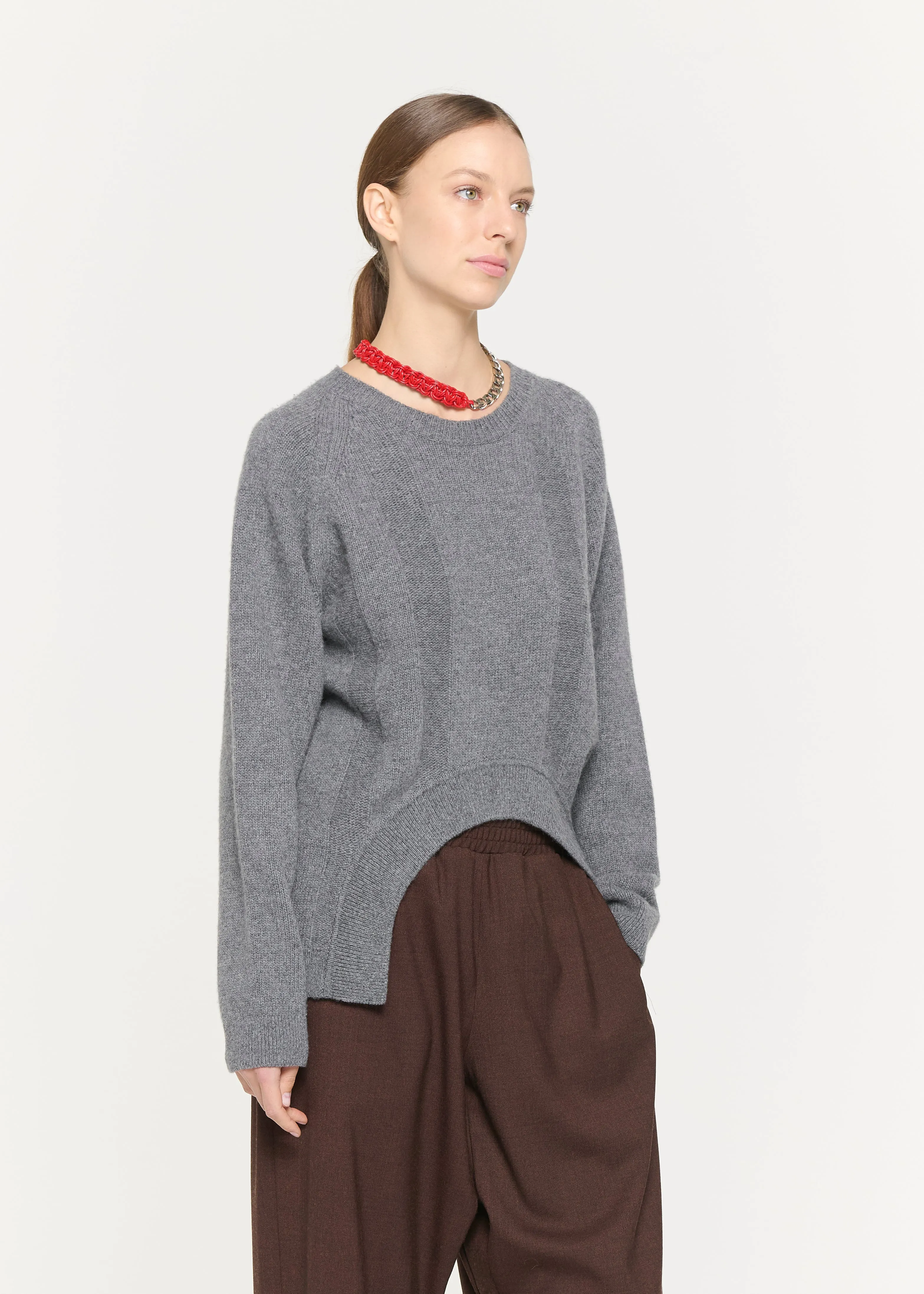 GREY CREW NECK SWEATER sold by Plan C product image thumbnail 5