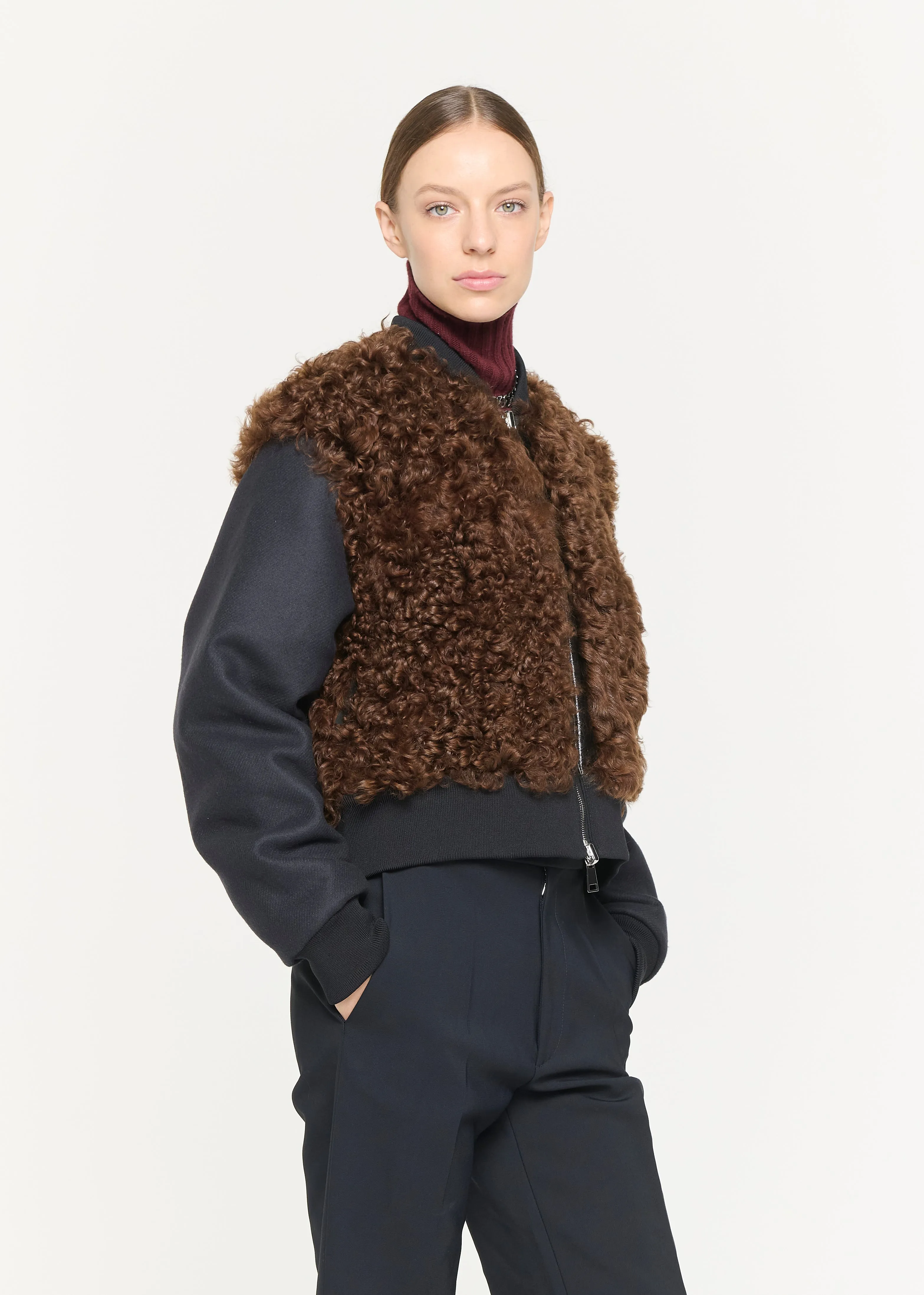 BOMBER JACKET WITH SHEARLING sold by Plan C product image thumbnail 4