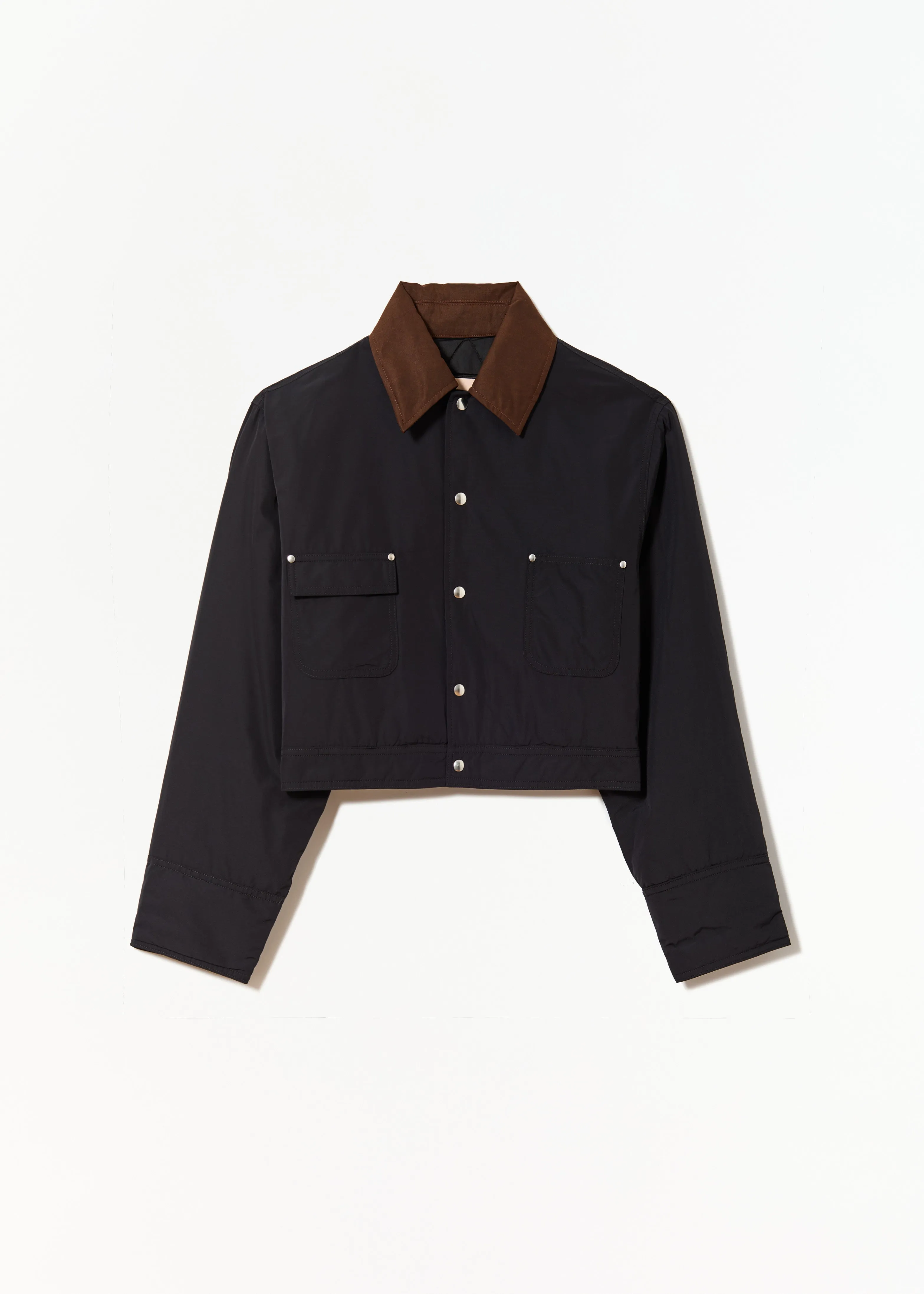 BLACK TAFFETA' CROPPED JACKET sold by Plan C