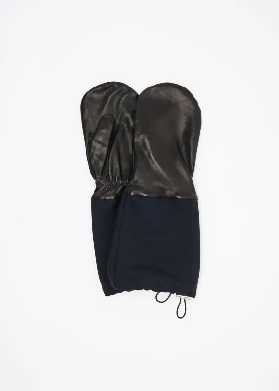 BLUE BLACK LEATHER GLOVES sold by Plan C