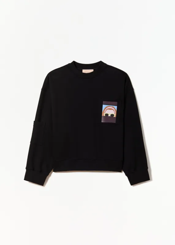 BLACK "SELF PORTRAIT" SWEATSHIRT made by Plan C