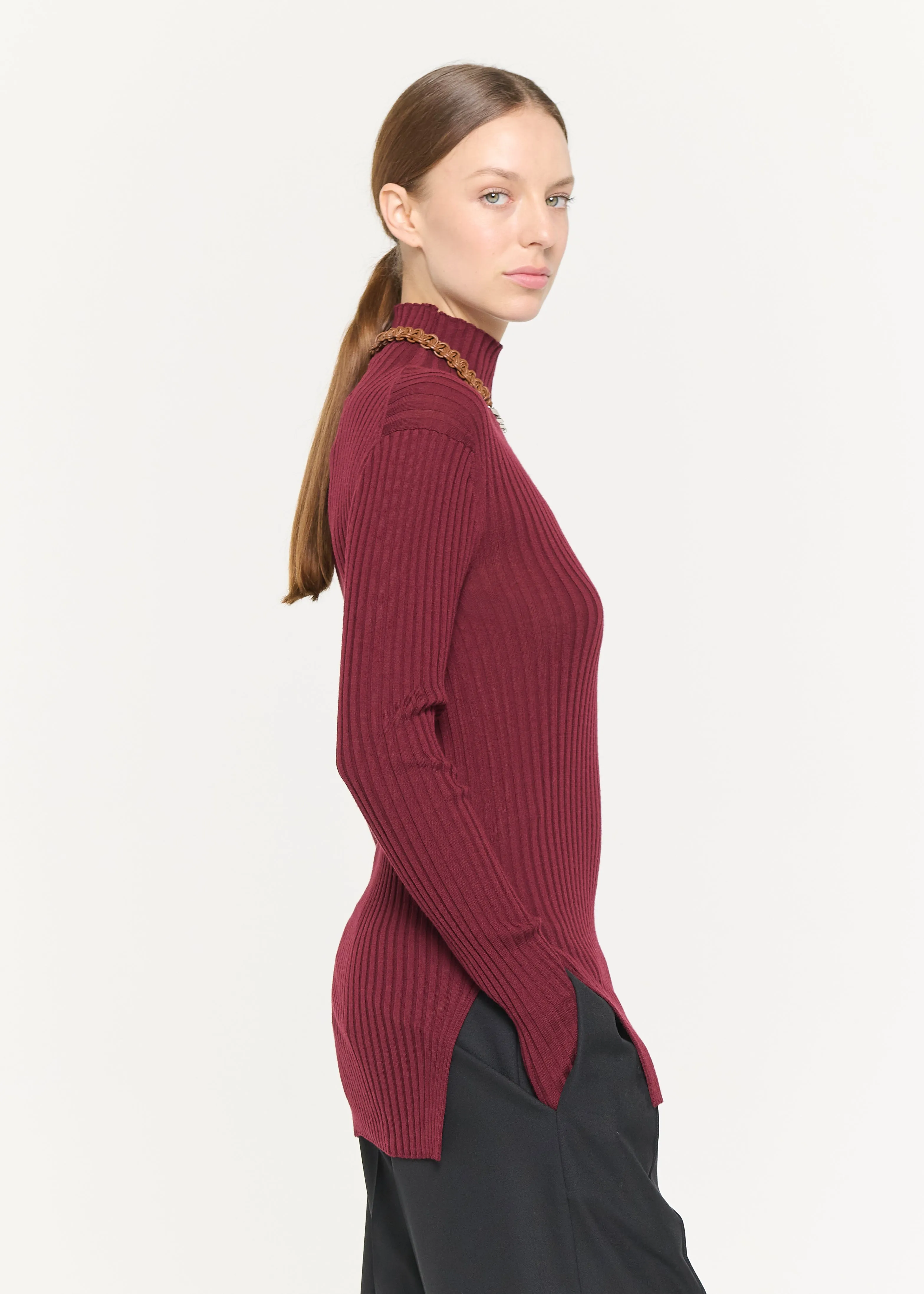 BURGUNDY MERINO TURTLENECK SWEATER sold by Plan C product image thumbnail 5
