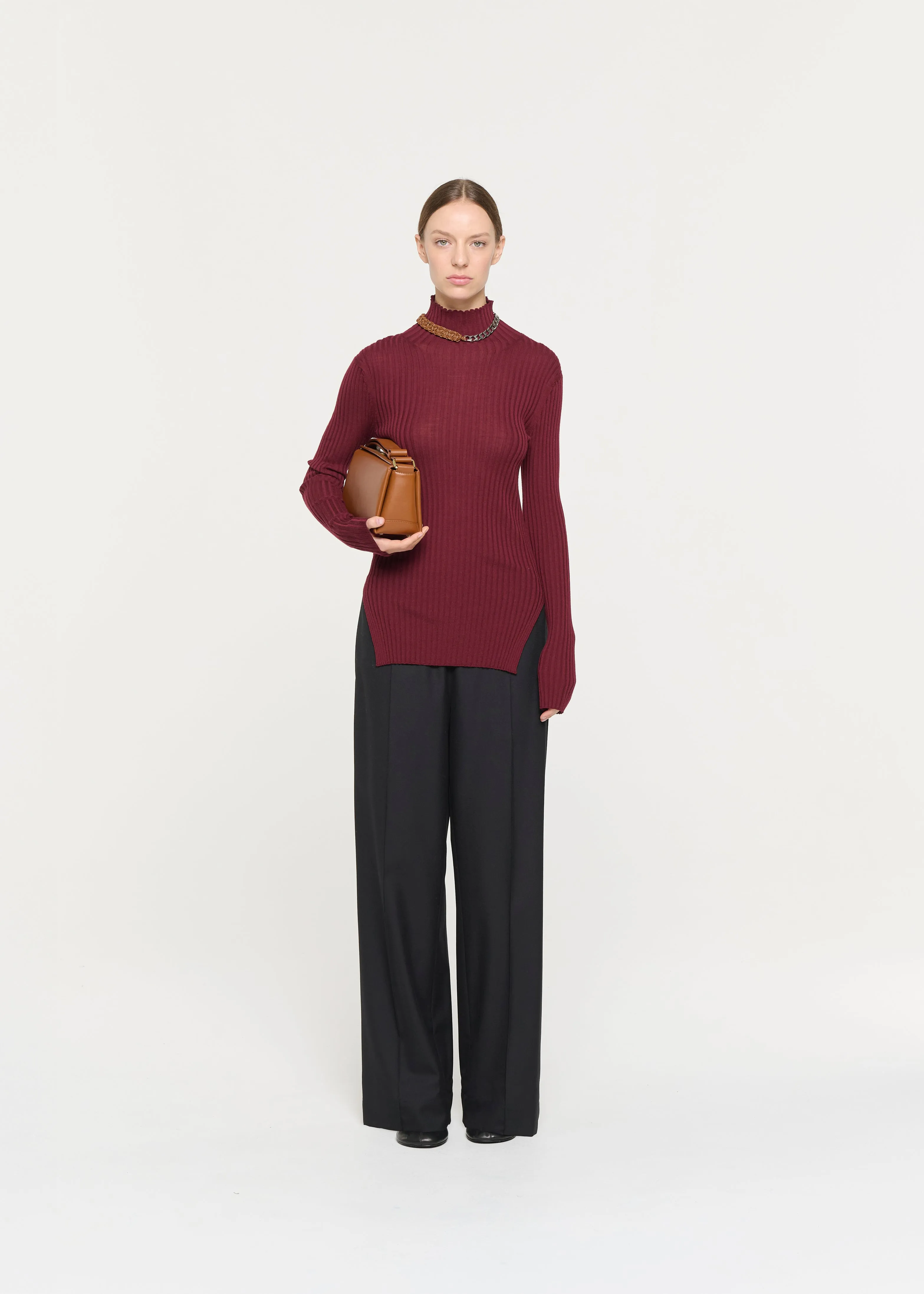 BURGUNDY MERINO TURTLENECK SWEATER sold by Plan C product image thumbnail 2