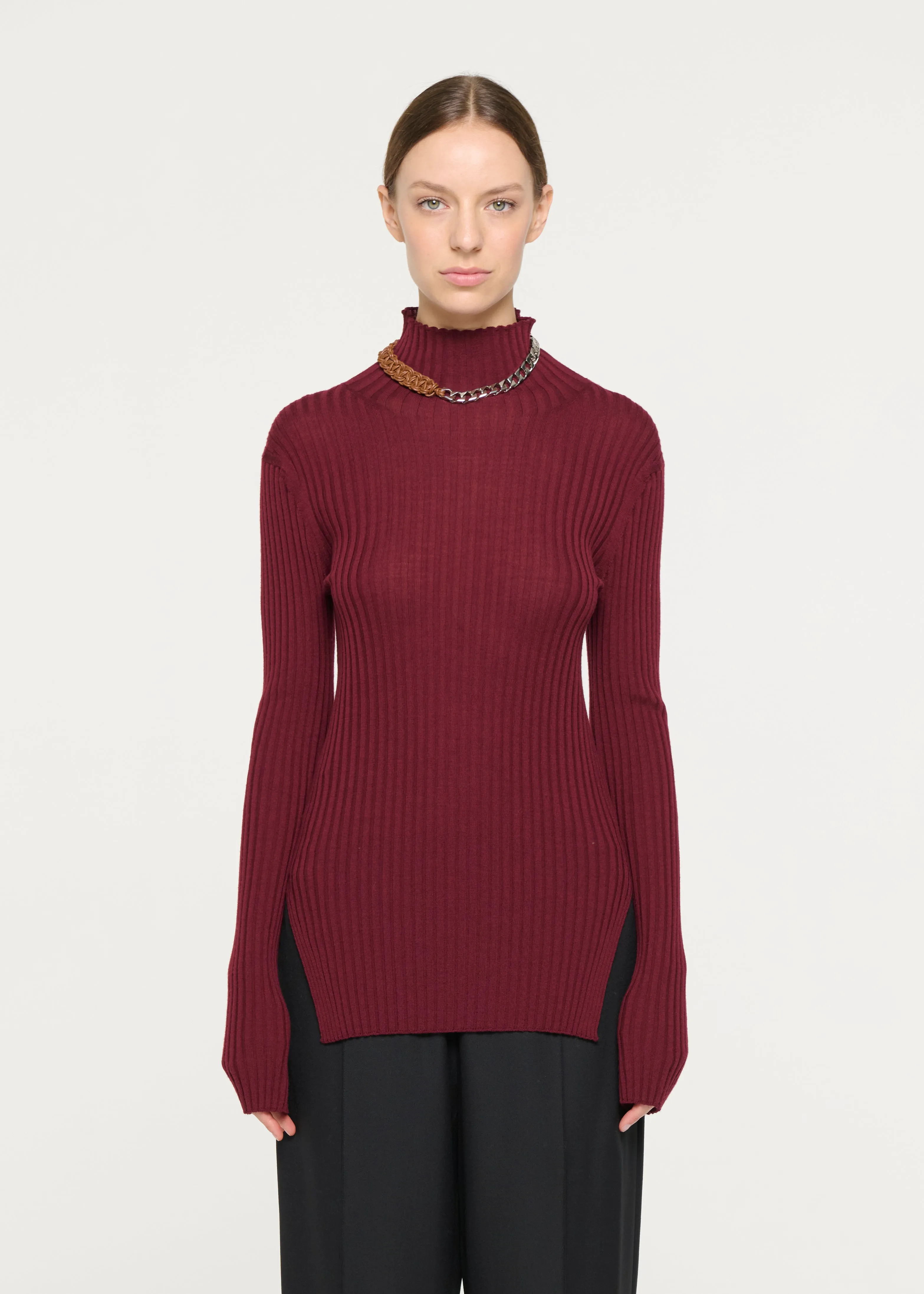 BURGUNDY MERINO TURTLENECK SWEATER sold by Plan C product image thumbnail 3