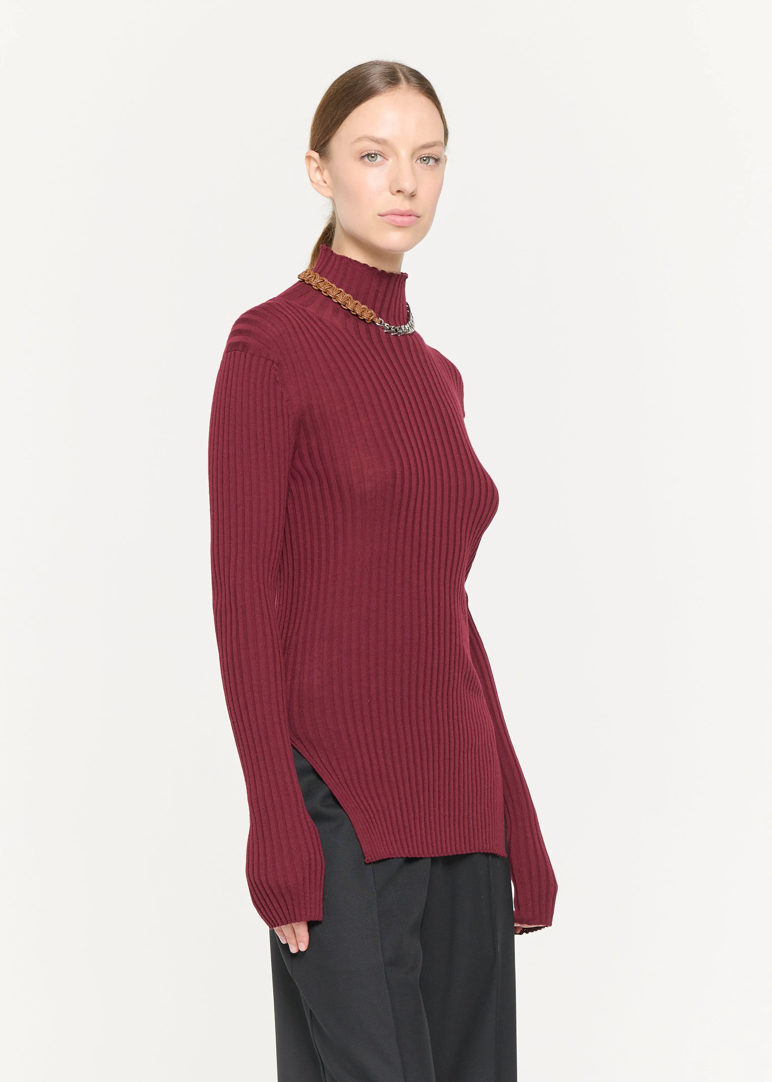BURGUNDY MERINO TURTLENECK SWEATER sold by Plan C product image thumbnail 4