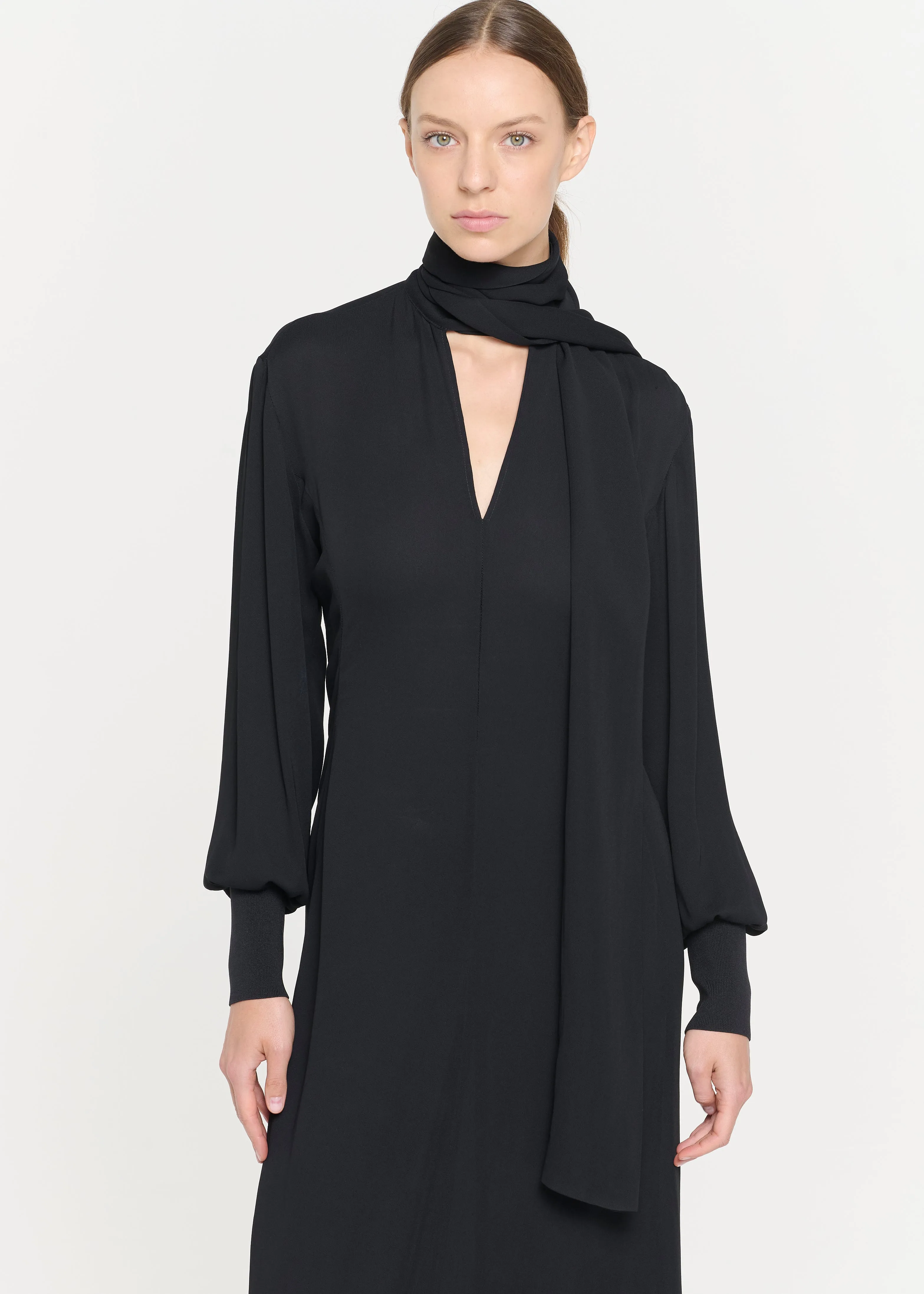 BLACK GEORGETTE LONG DRESS sold by Plan C product image thumbnail 3