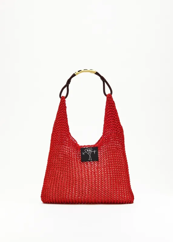 RED LINEN MESH BAG made by Plan C
