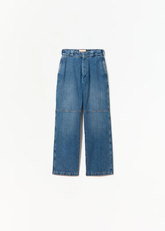 WIDE LEG BLUE DENIM made by Plan C