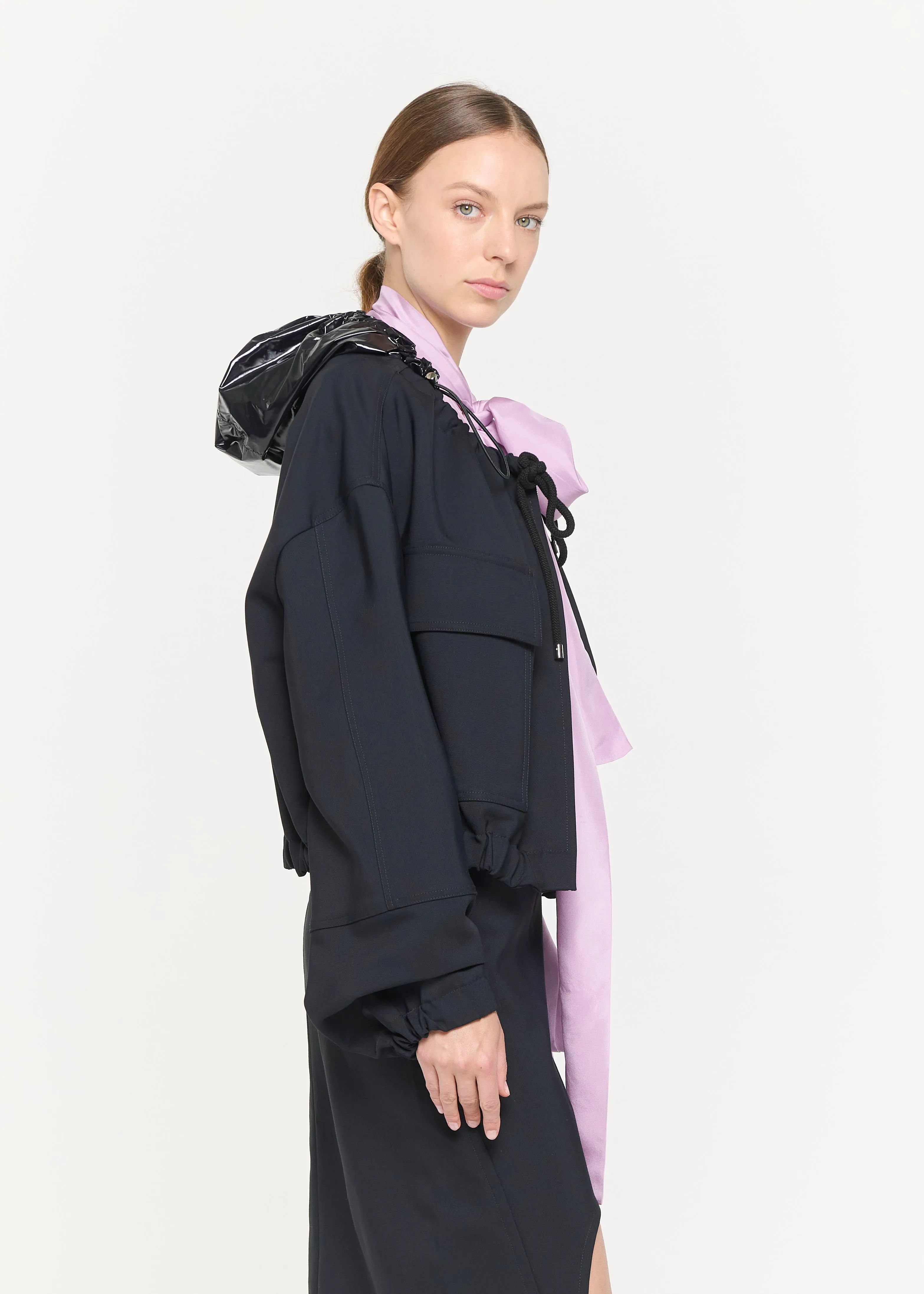 BLUE BLACK CROPPED JACKET sold by Plan C product image thumbnail 5