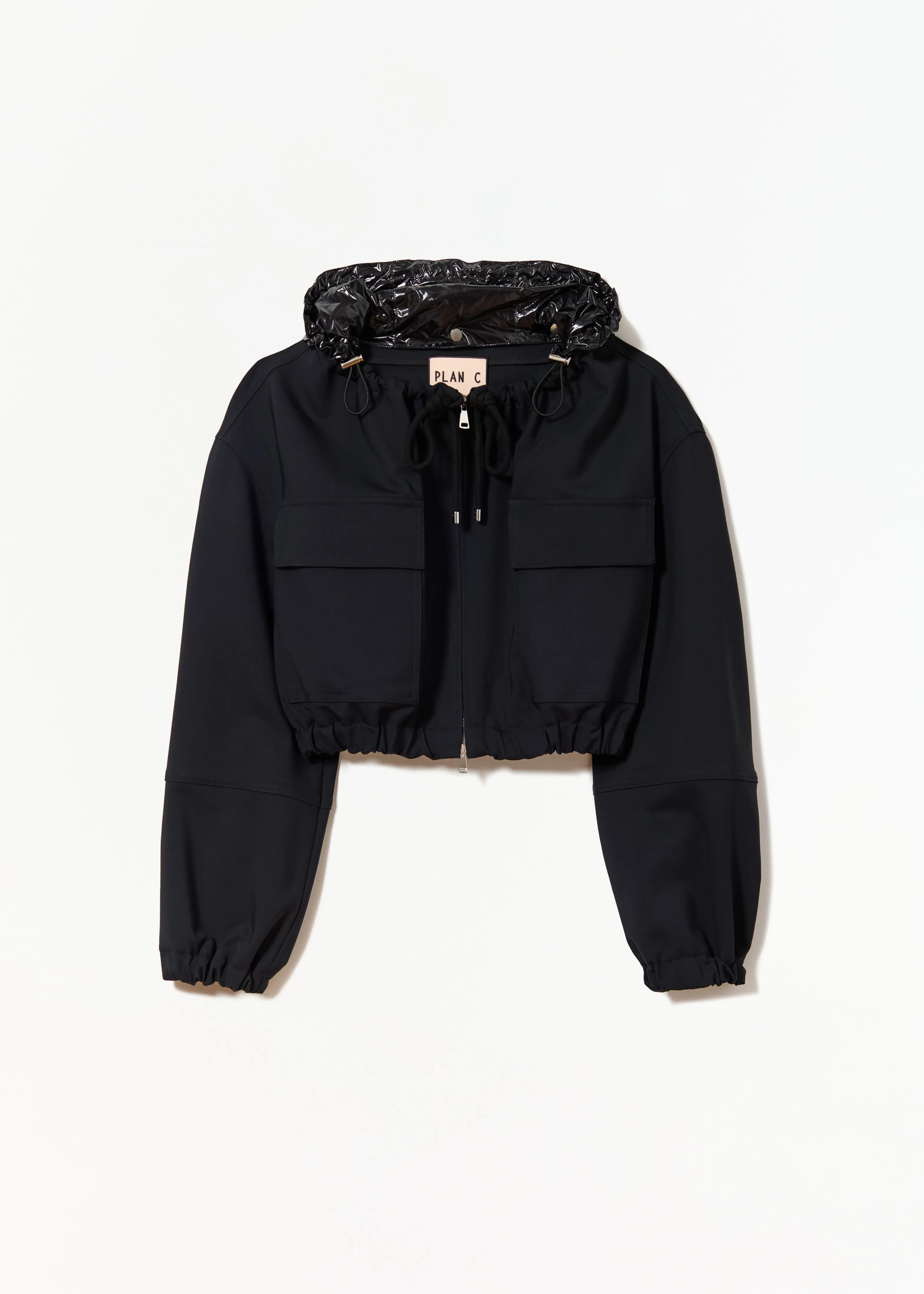 BLUE BLACK CROPPED JACKET sold by Plan C