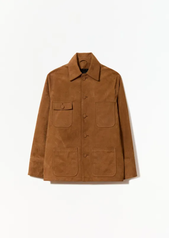 TOBACCO HAMMERED LEATHER JACKET sold by Plan C