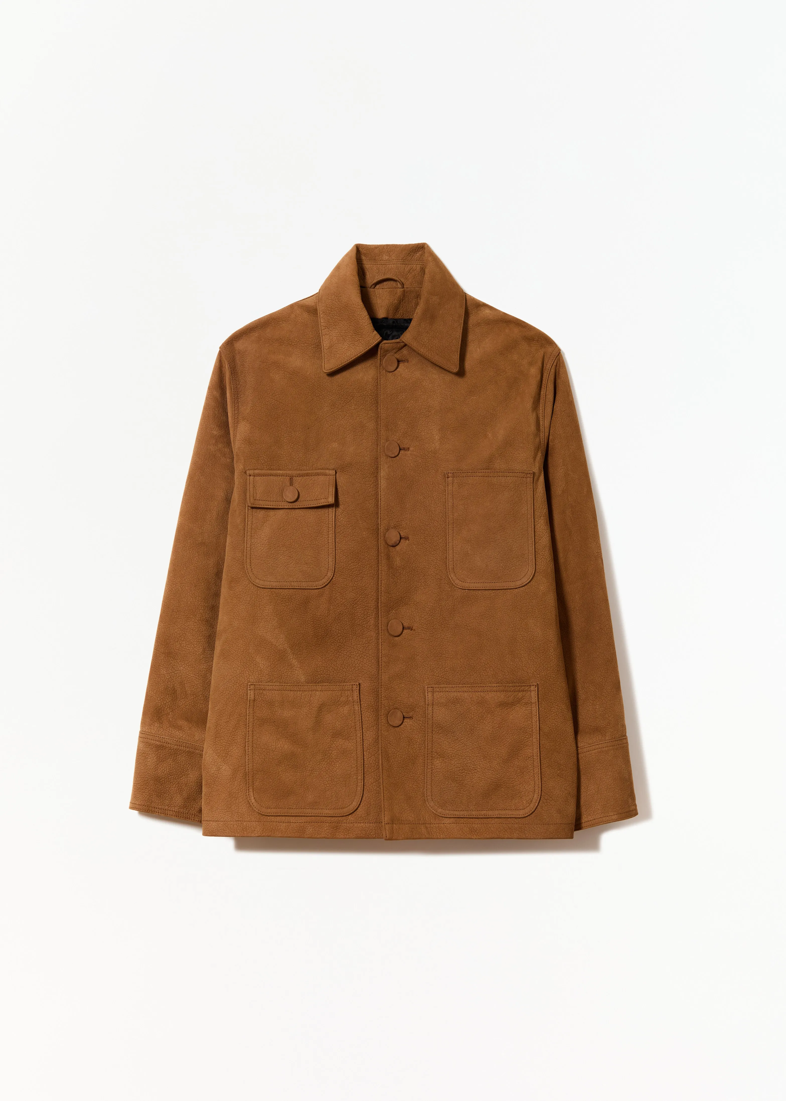 TOBACCO HAMMERED LEATHER JACKET sold by Plan C