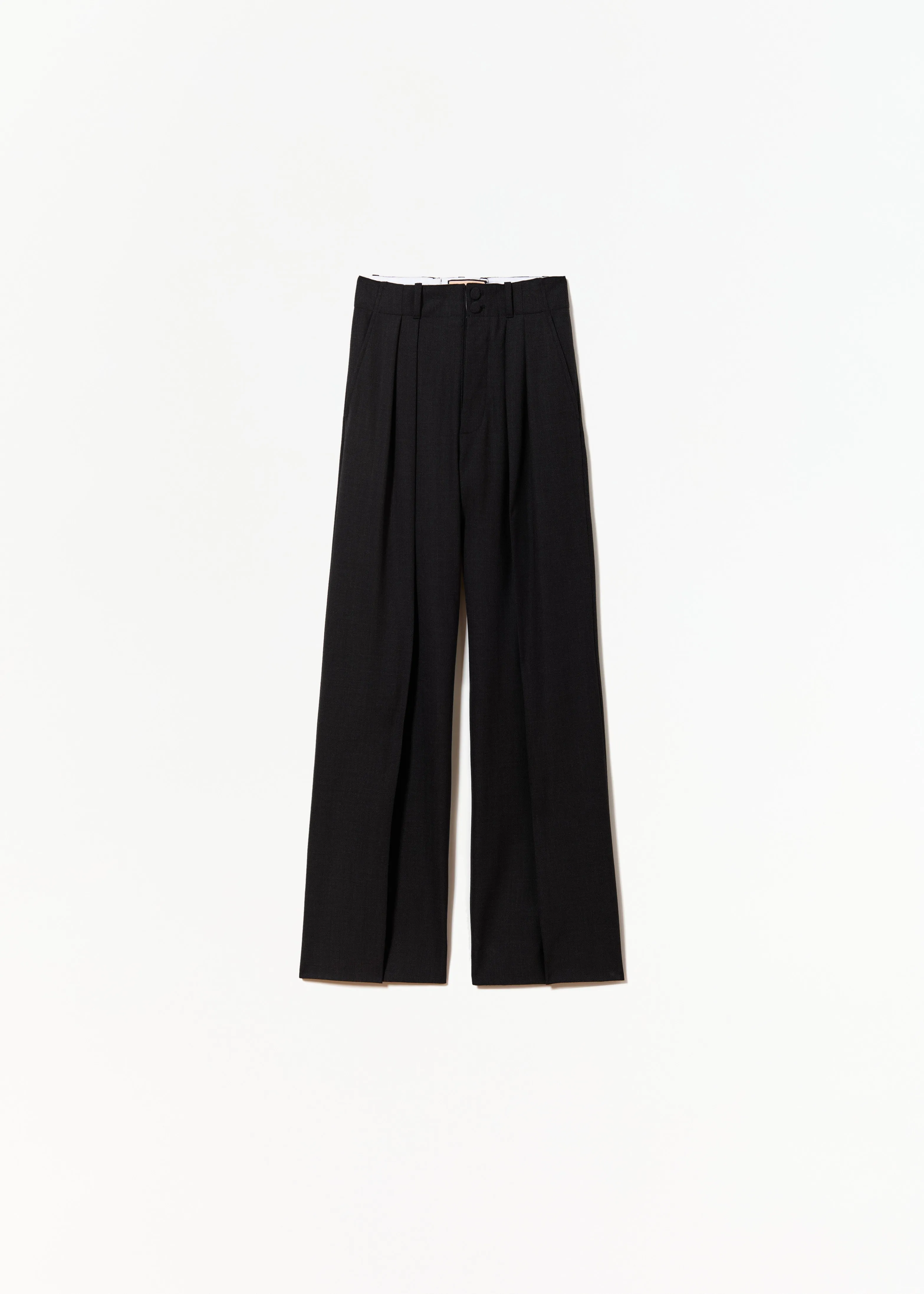 ANTHRACITE MELANGE PLEATED PANTS sold by Plan C