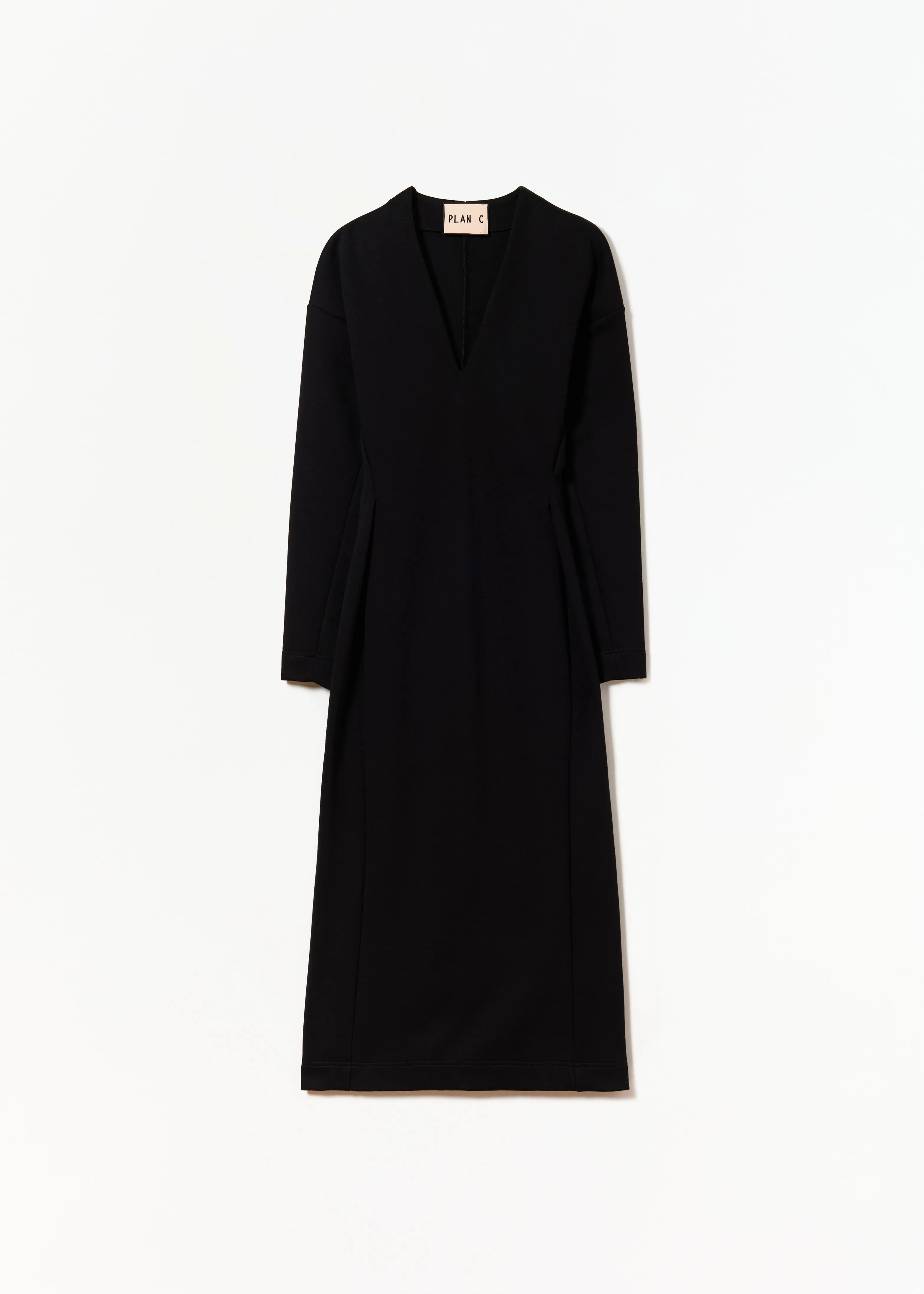 V-NECK BLACK FLEECE DRESS sold by Plan C